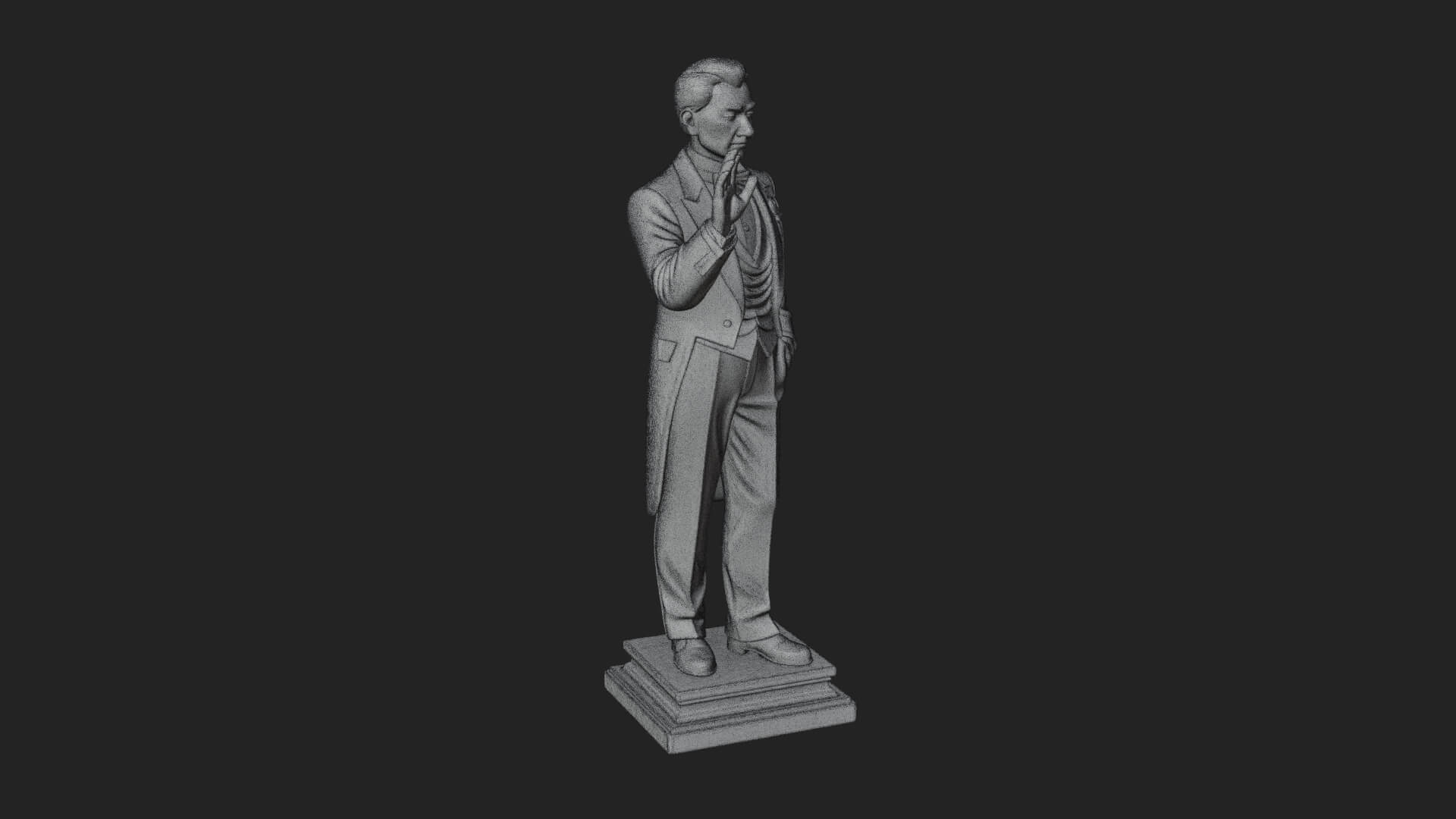 Suited Gentleman Statue Design 3 3D Print Model 3D Model