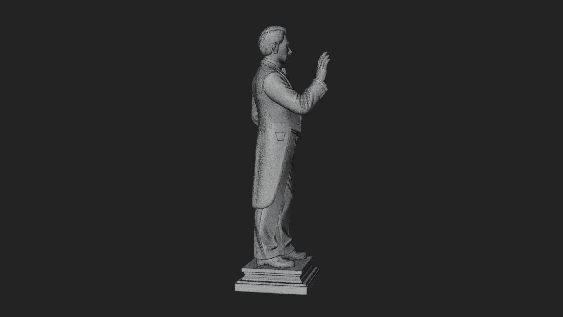 Suited Gentleman Statue Design 3 3D Print Model 3D Model