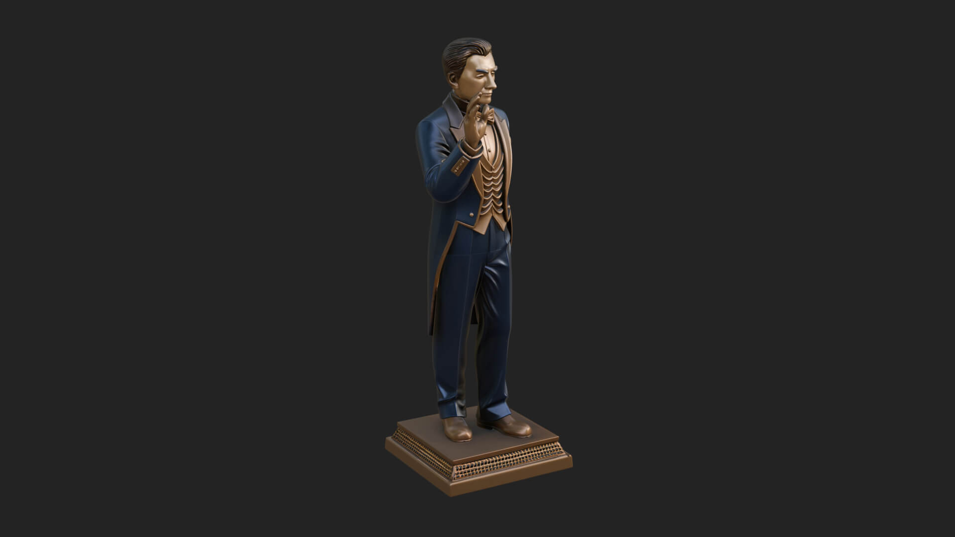 Suited Gentleman Statue Design 4 3D Print Model 3D Model