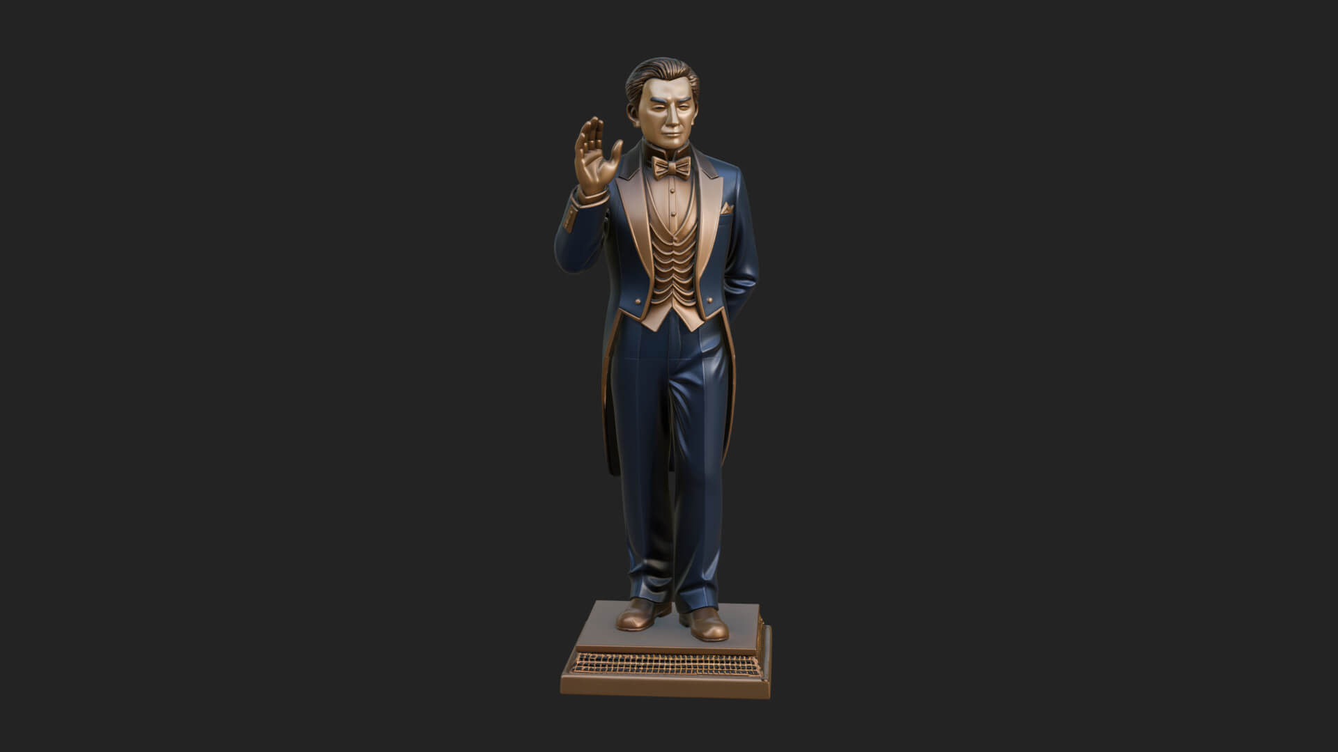 Suited Gentleman Statue Design 4 3D Print Model 3D Model