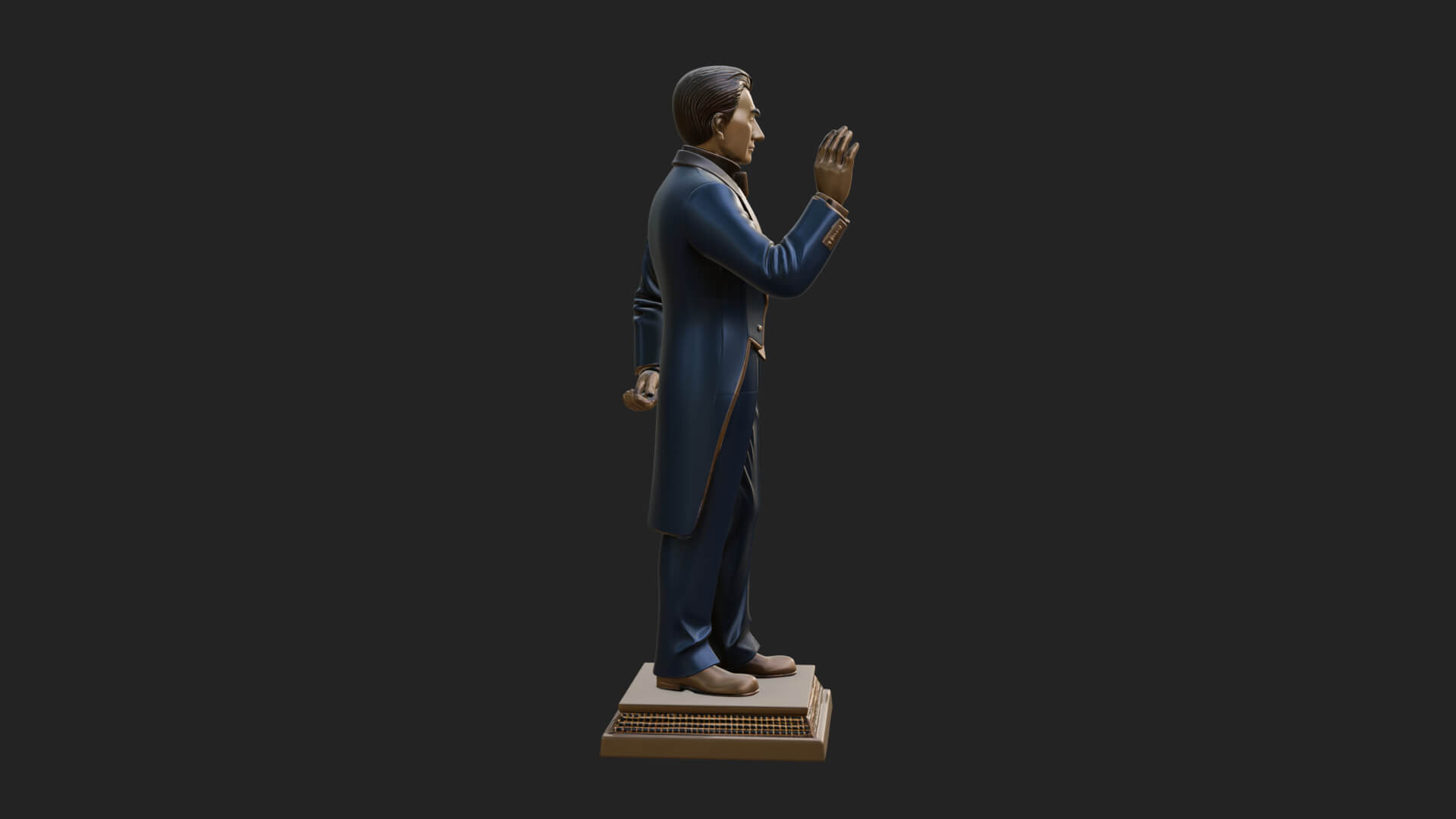 Suited Gentleman Statue Design 4 3D Print Model 3D Model