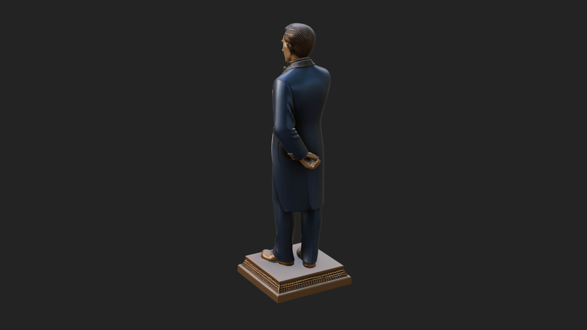 Suited Gentleman Statue Design 4 3D Print Model 3D Model