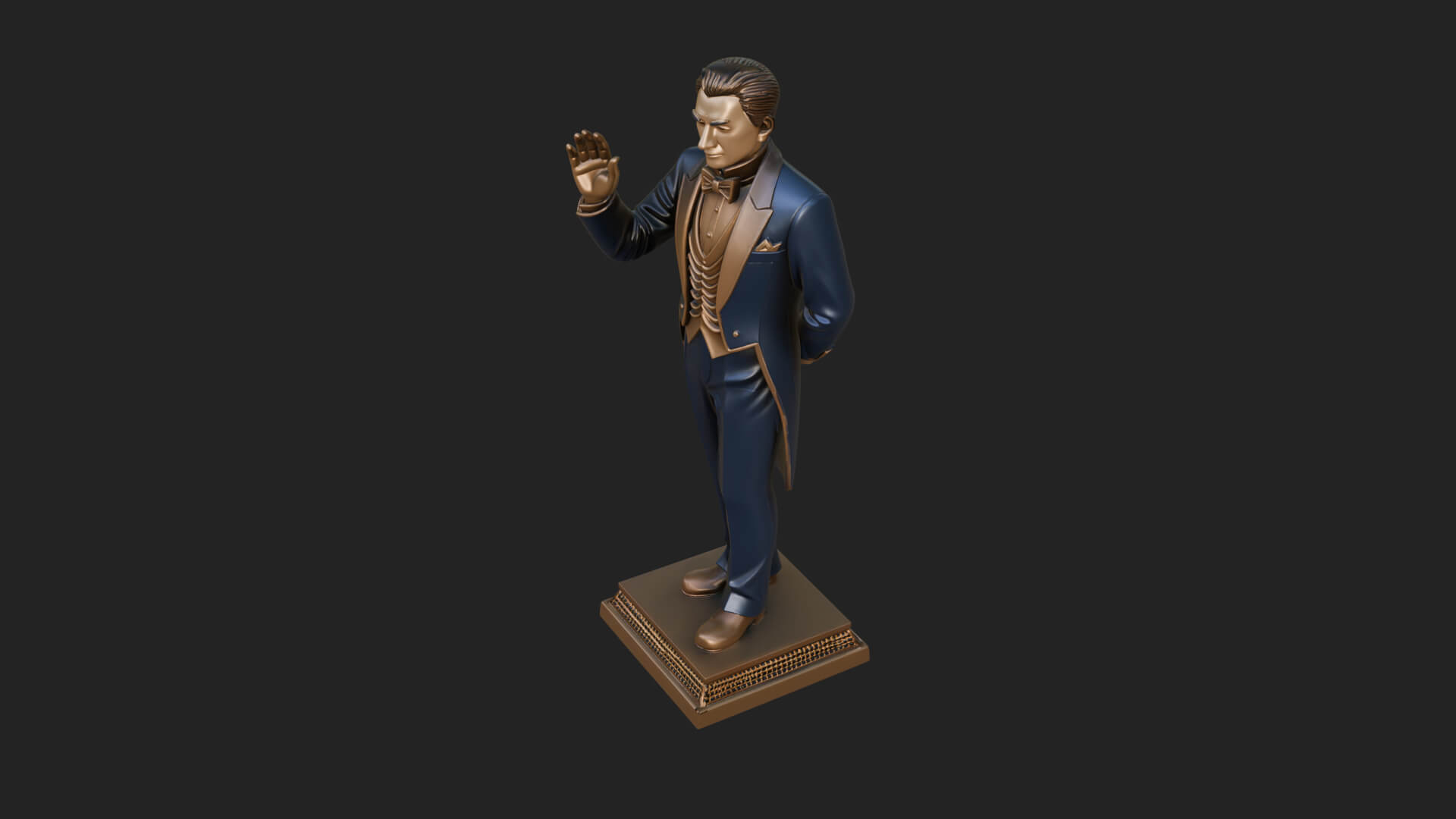 Suited Gentleman Statue Design 4 3D Print Model 3D Model