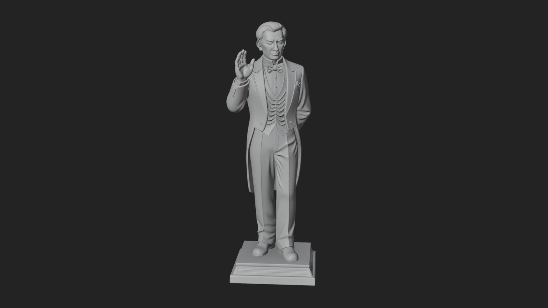 Suited Gentleman Statue Design 4 3D Print Model 3D Model