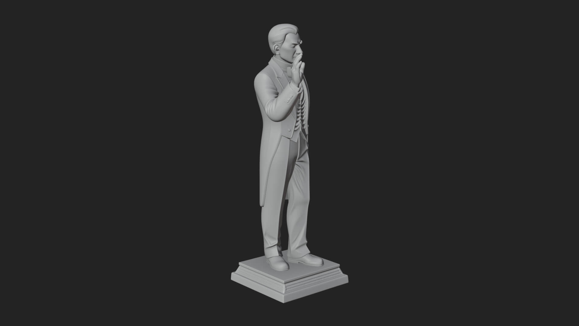 Suited Gentleman Statue Design 4 3D Print Model 3D Model