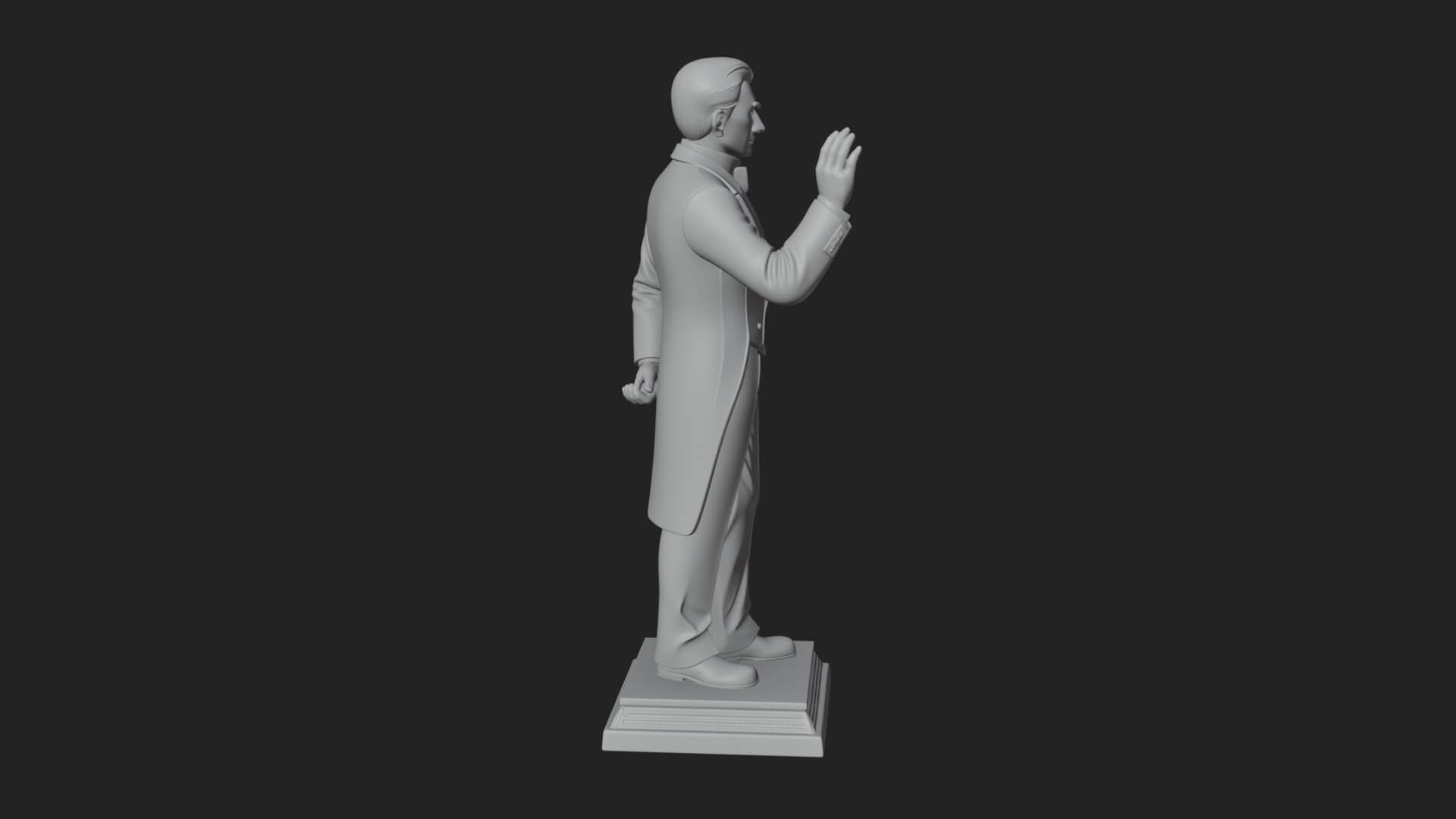 Suited Gentleman Statue Design 4 3D Print Model 3D Model