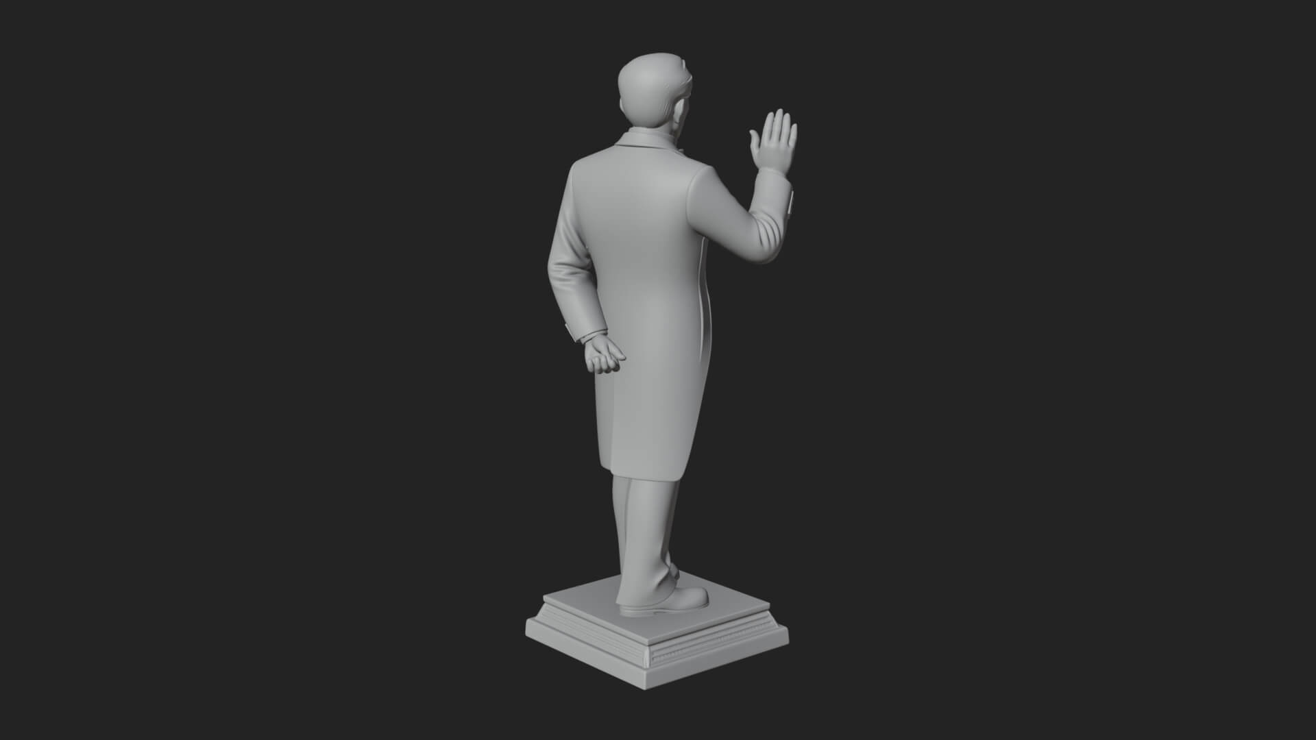 Suited Gentleman Statue Design 4 3D Print Model 3D Model