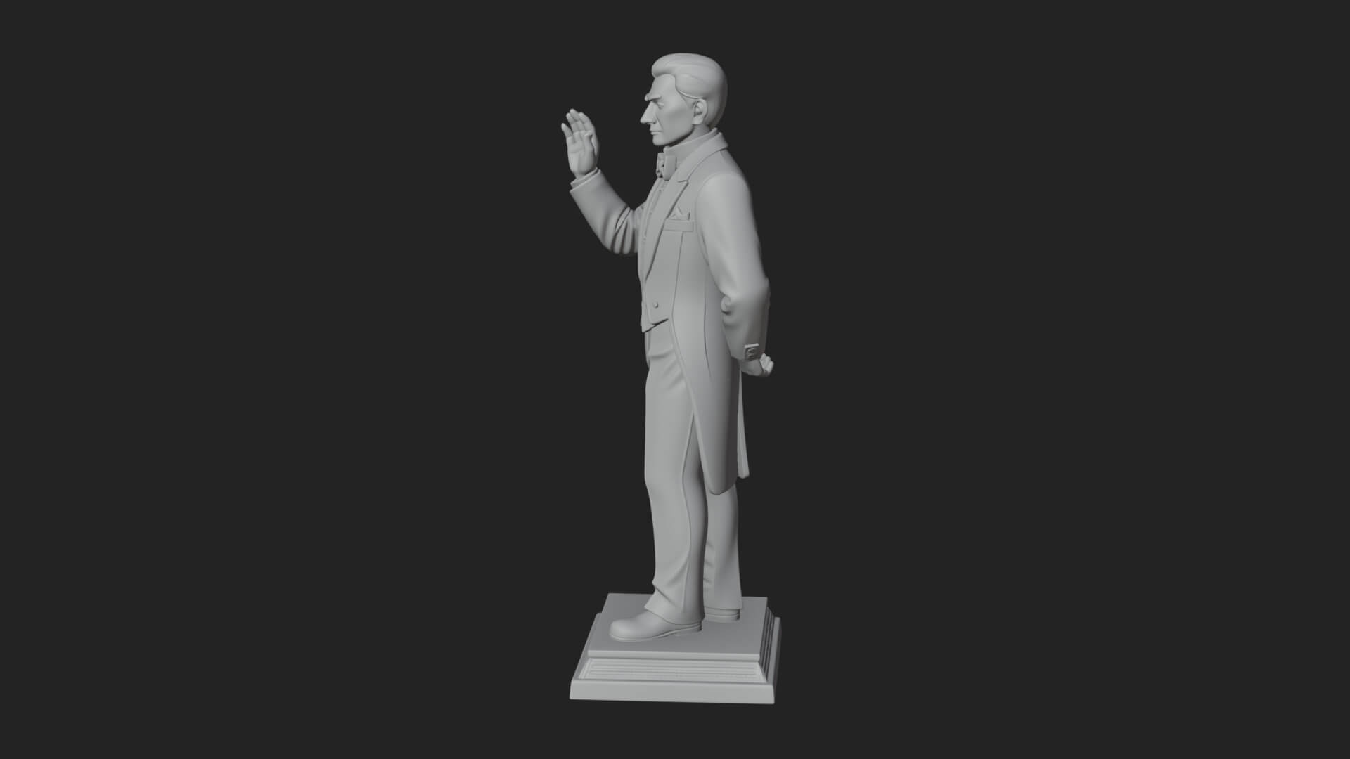 Suited Gentleman Statue Design 4 3D Print Model 3D Model
