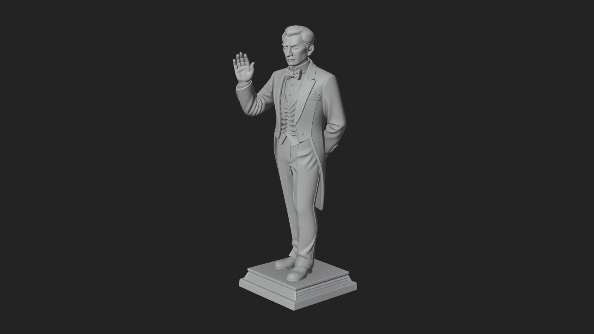 Suited Gentleman Statue Design 4 3D Print Model 3D Model