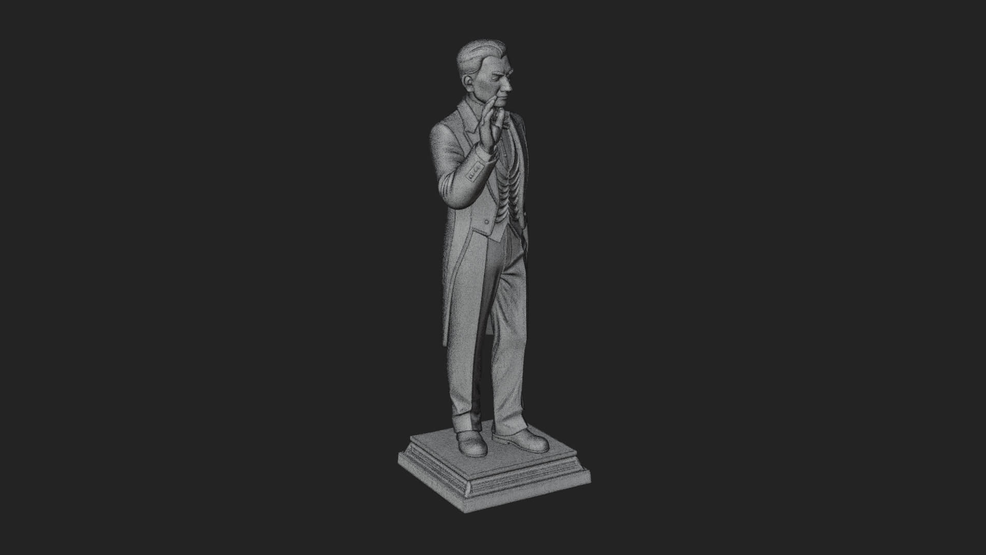 Suited Gentleman Statue Design 4 3D Print Model 3D Model