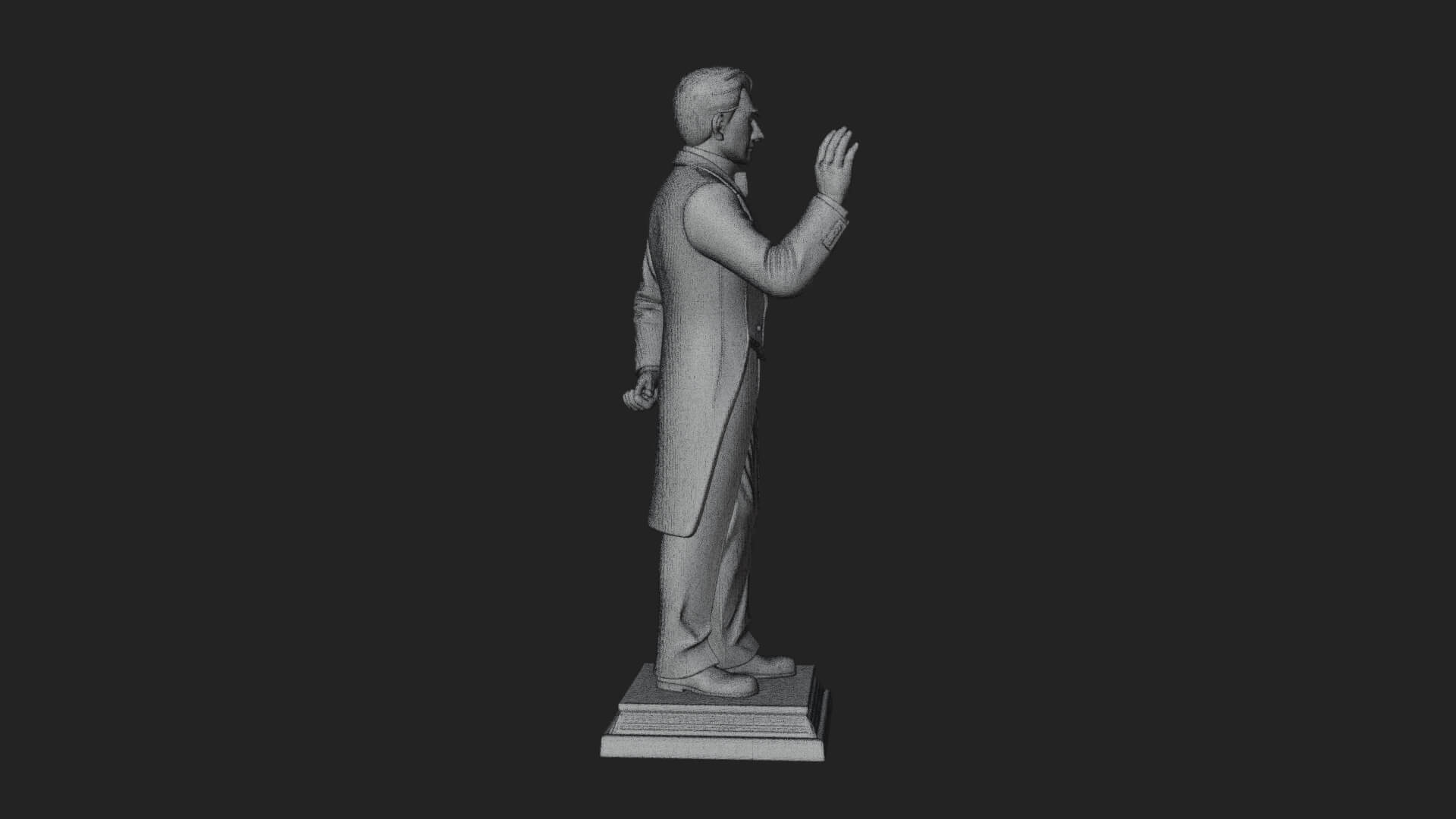 Suited Gentleman Statue Design 4 3D Print Model 3D Model