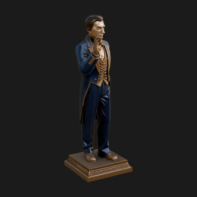Suited Gentleman Statue Design 4 3D Print Model