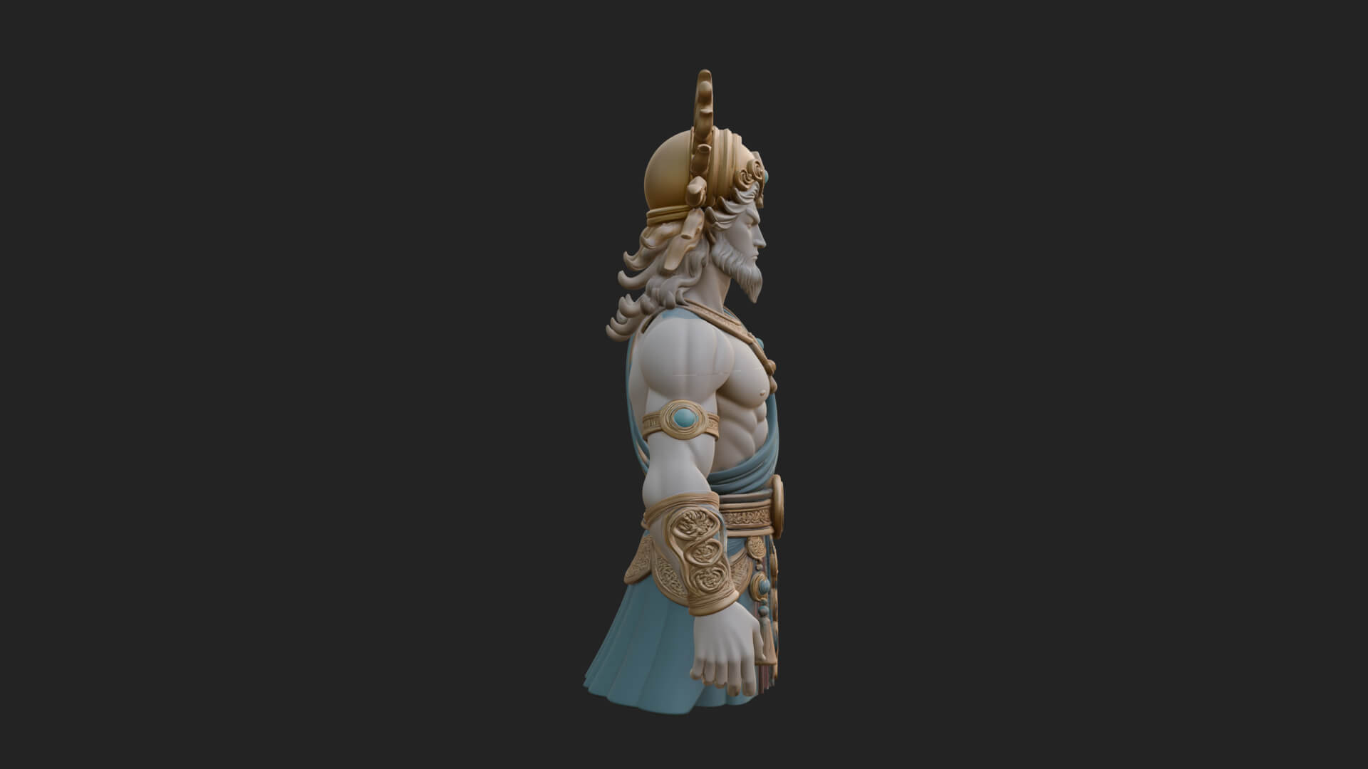 Sun Crowned God Statue Design 1 3D Print Model 3D Model