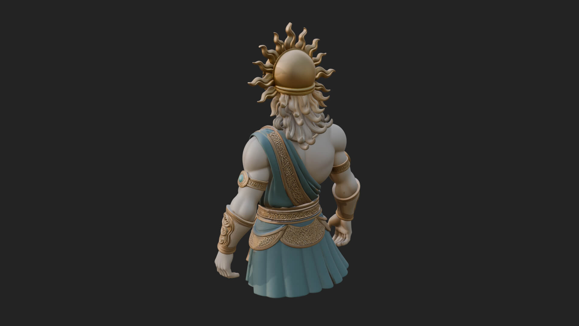 Sun Crowned God Statue Design 1 3D Print Model 3D Model