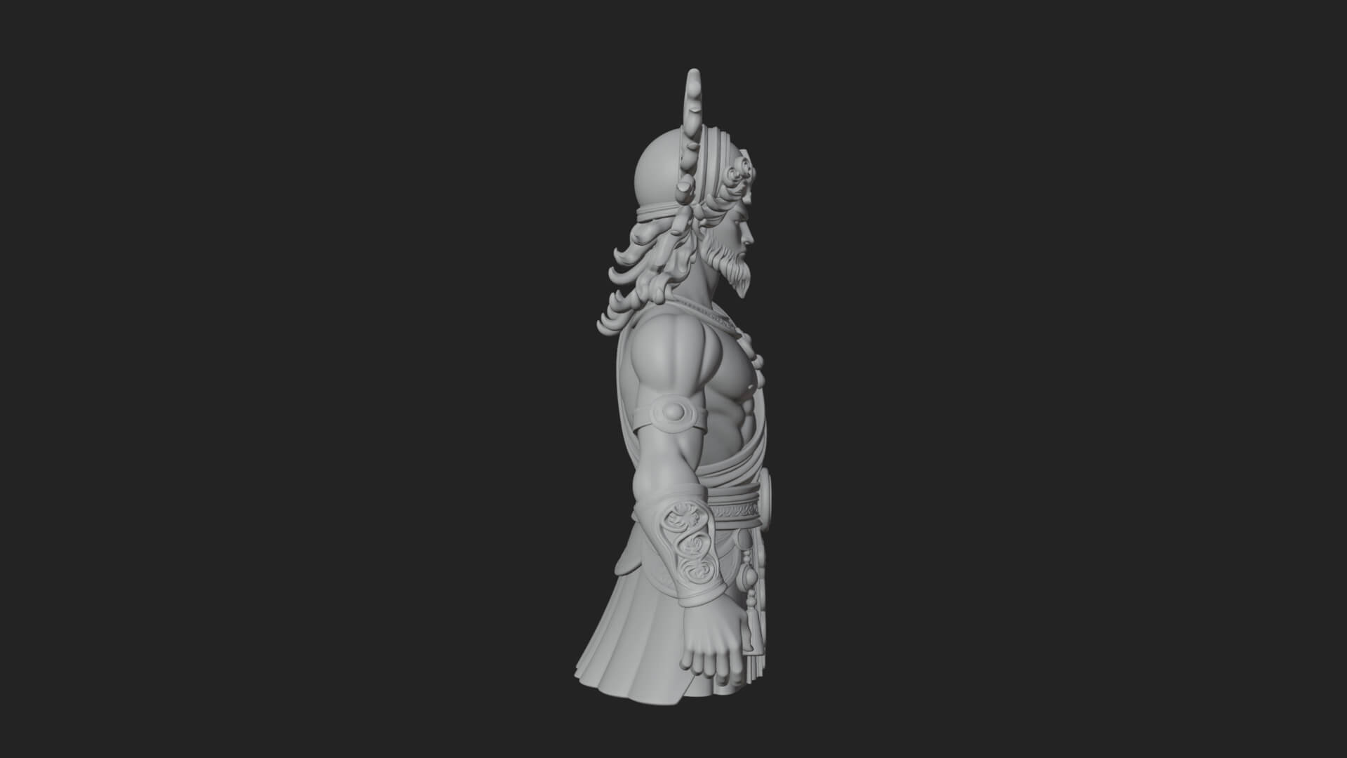 Sun Crowned God Statue Design 1 3D Print Model 3D Model