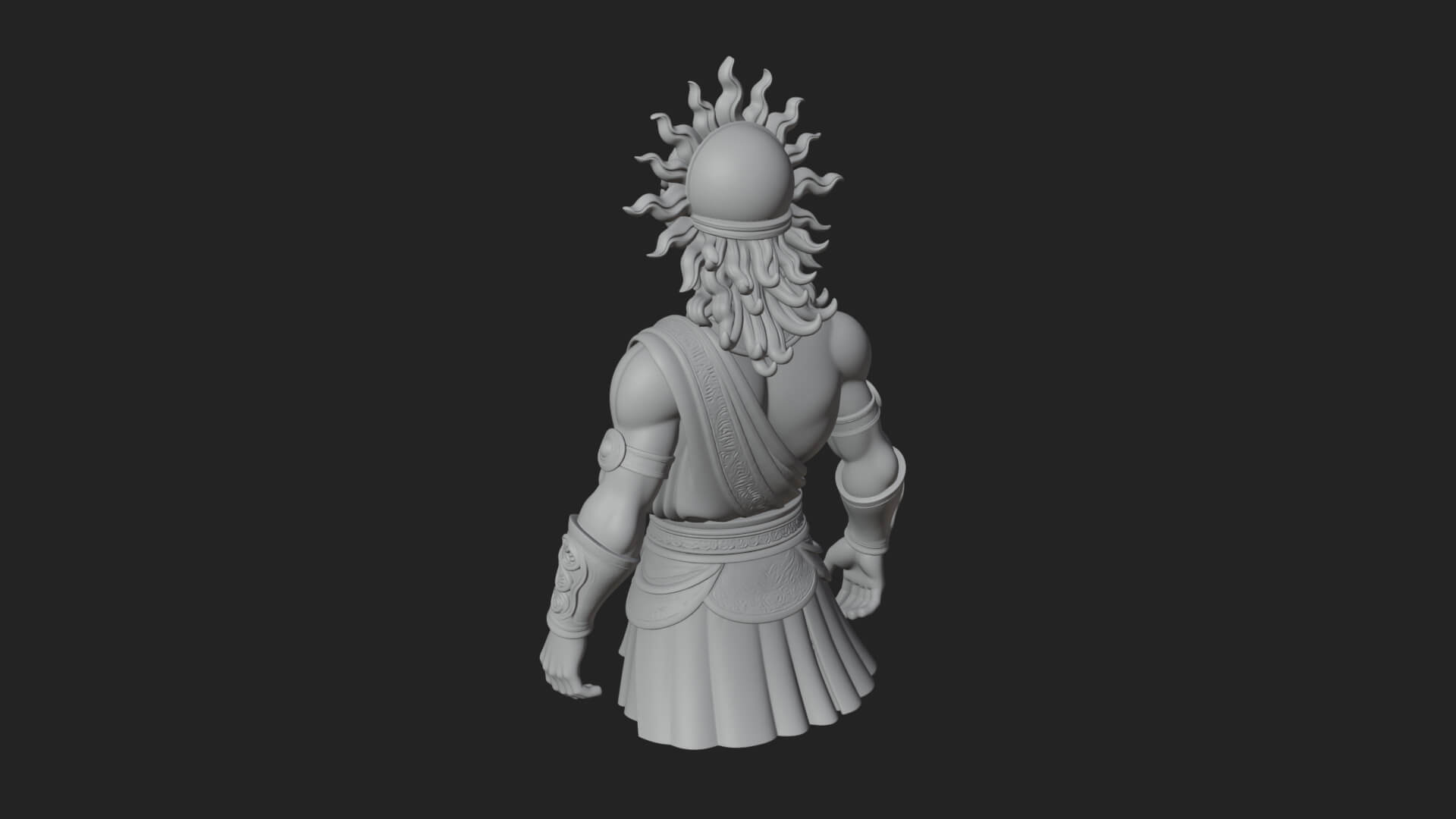 Sun Crowned God Statue Design 1 3D Print Model 3D Model