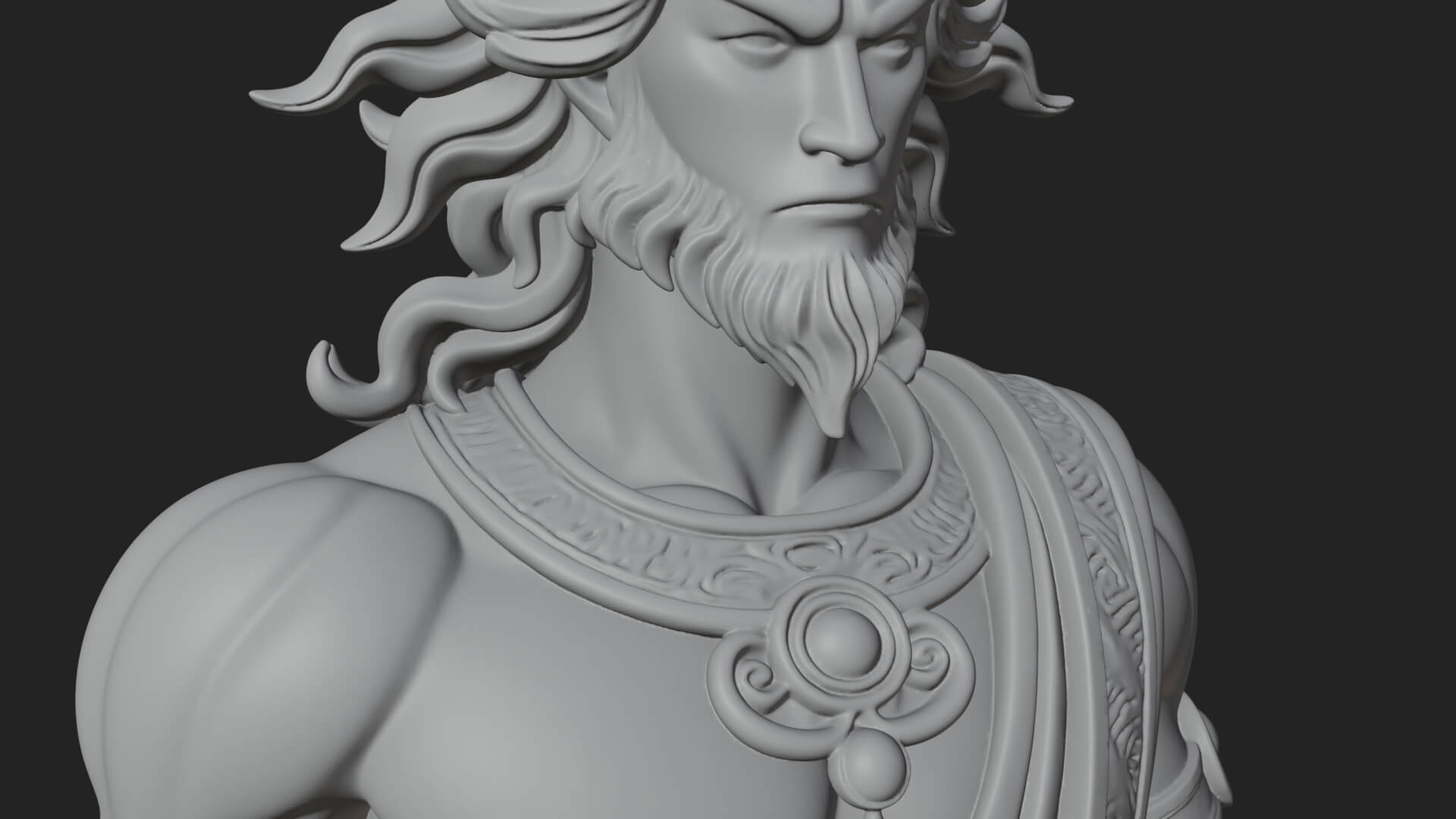 Sun Crowned God Statue Design 1 3D Print Model 3D Model
