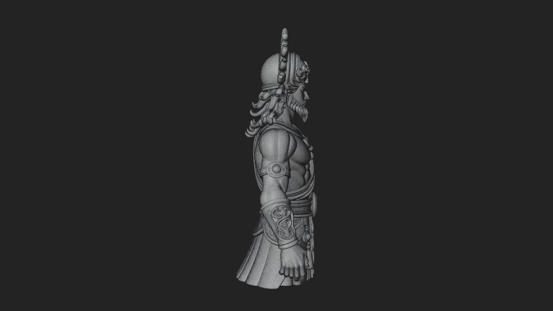 Sun Crowned God Statue Design 1 3D Print Model 3D Model