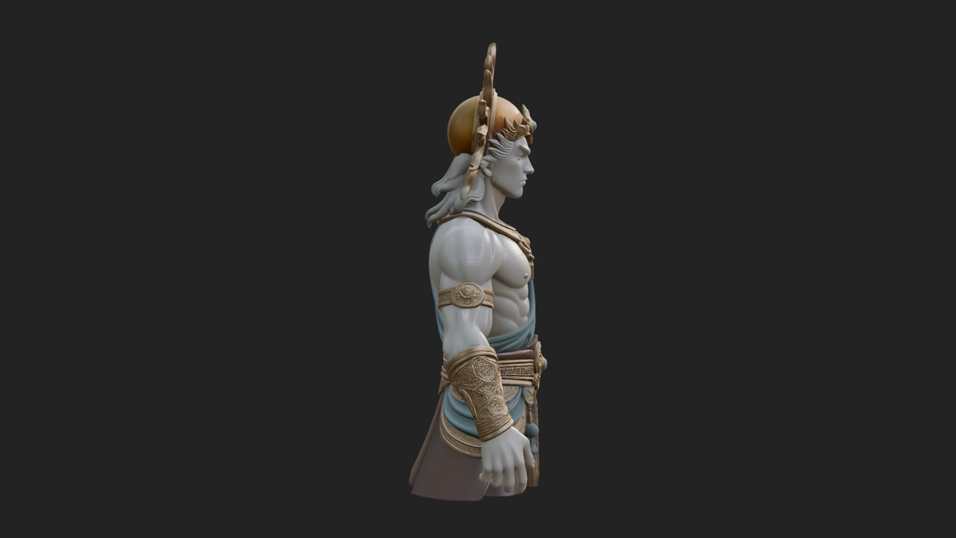 Sun Crowned God Statue Design 2 3D Print Model 3D Model