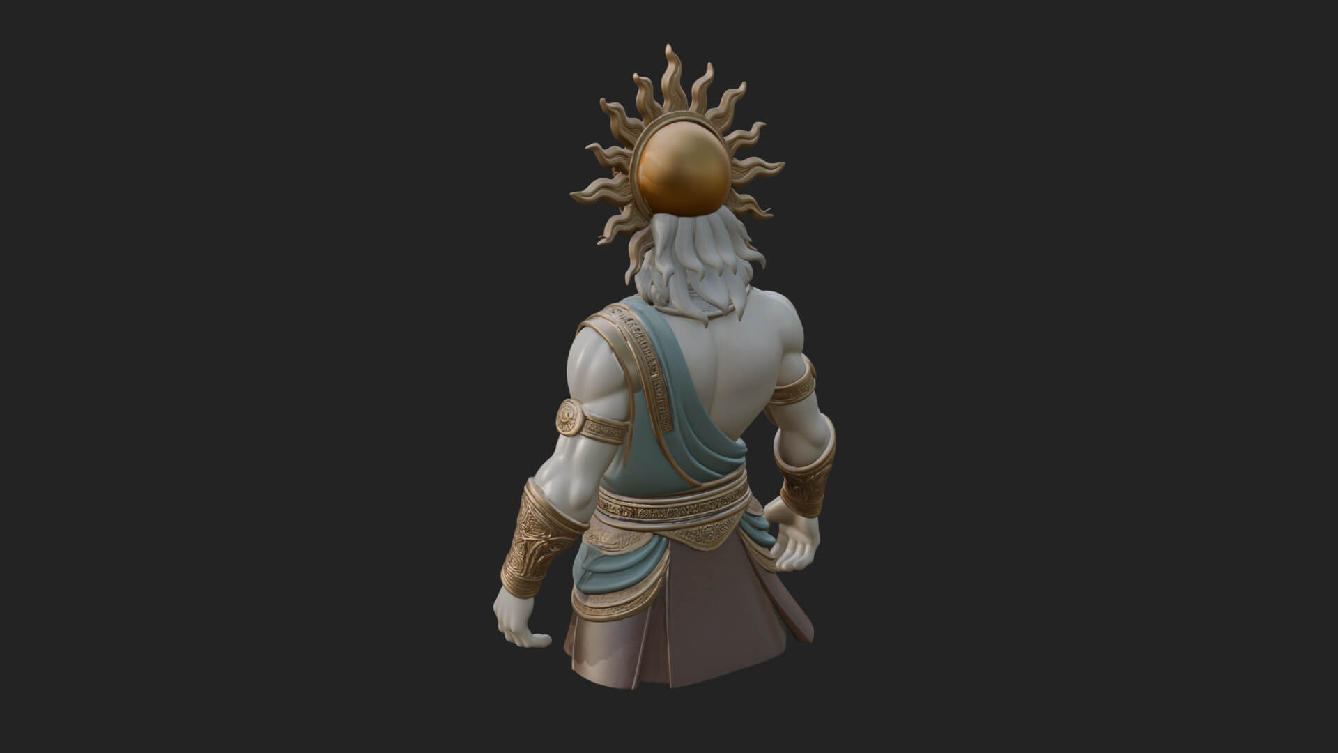 Sun Crowned God Statue Design 2 3D Print Model 3D Model