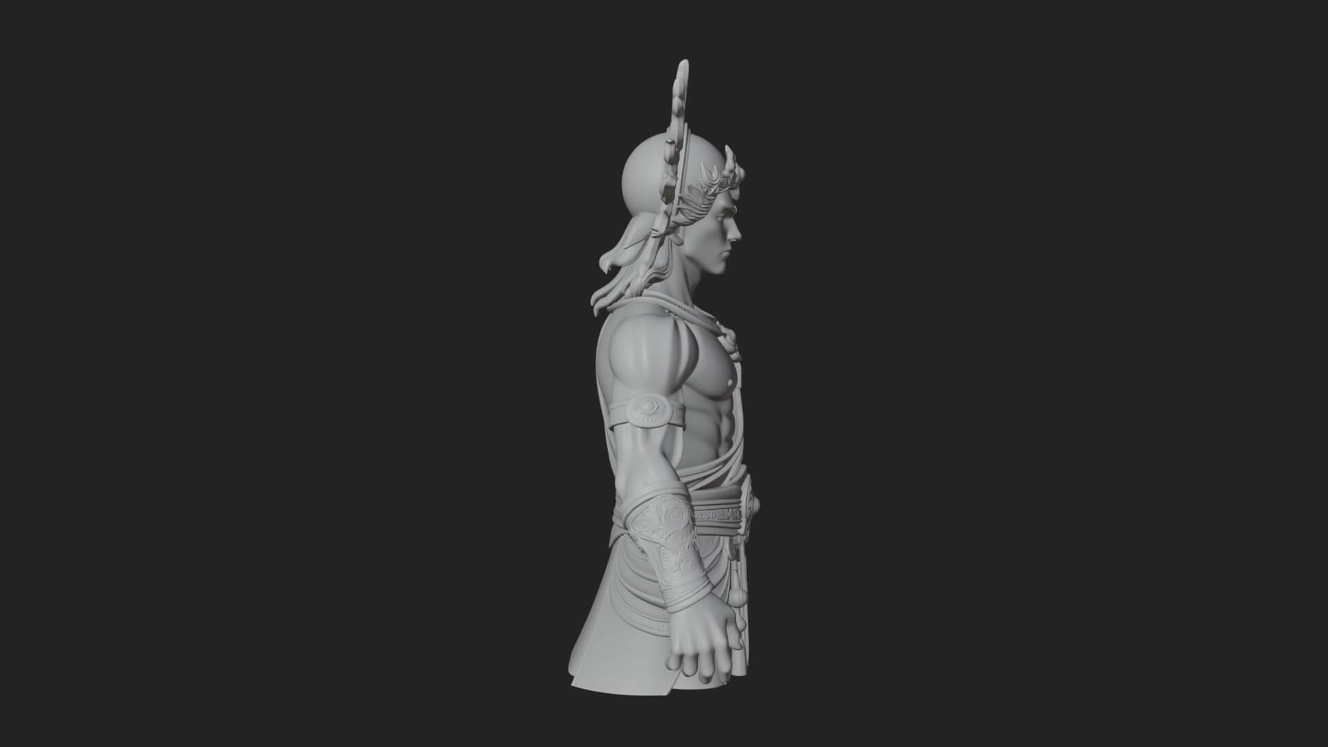 Sun Crowned God Statue Design 2 3D Print Model 3D Model