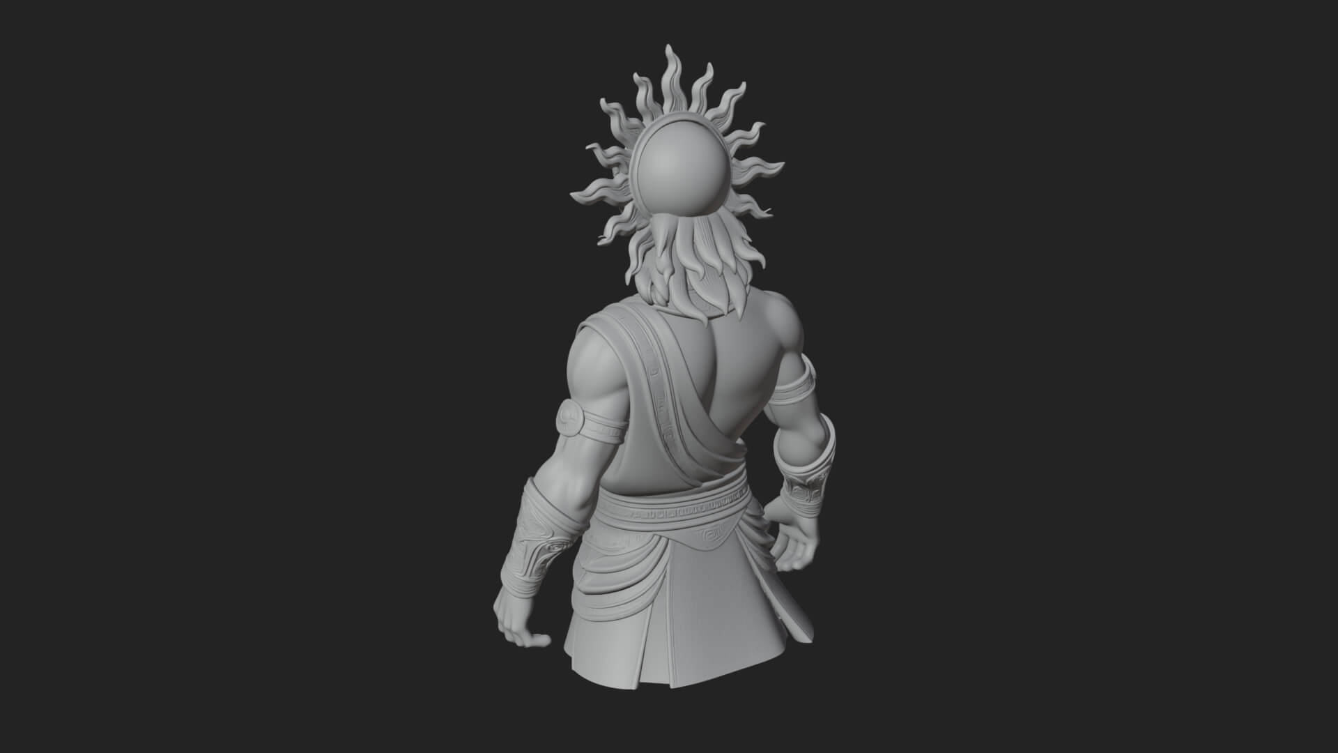 Sun Crowned God Statue Design 2 3D Print Model 3D Model