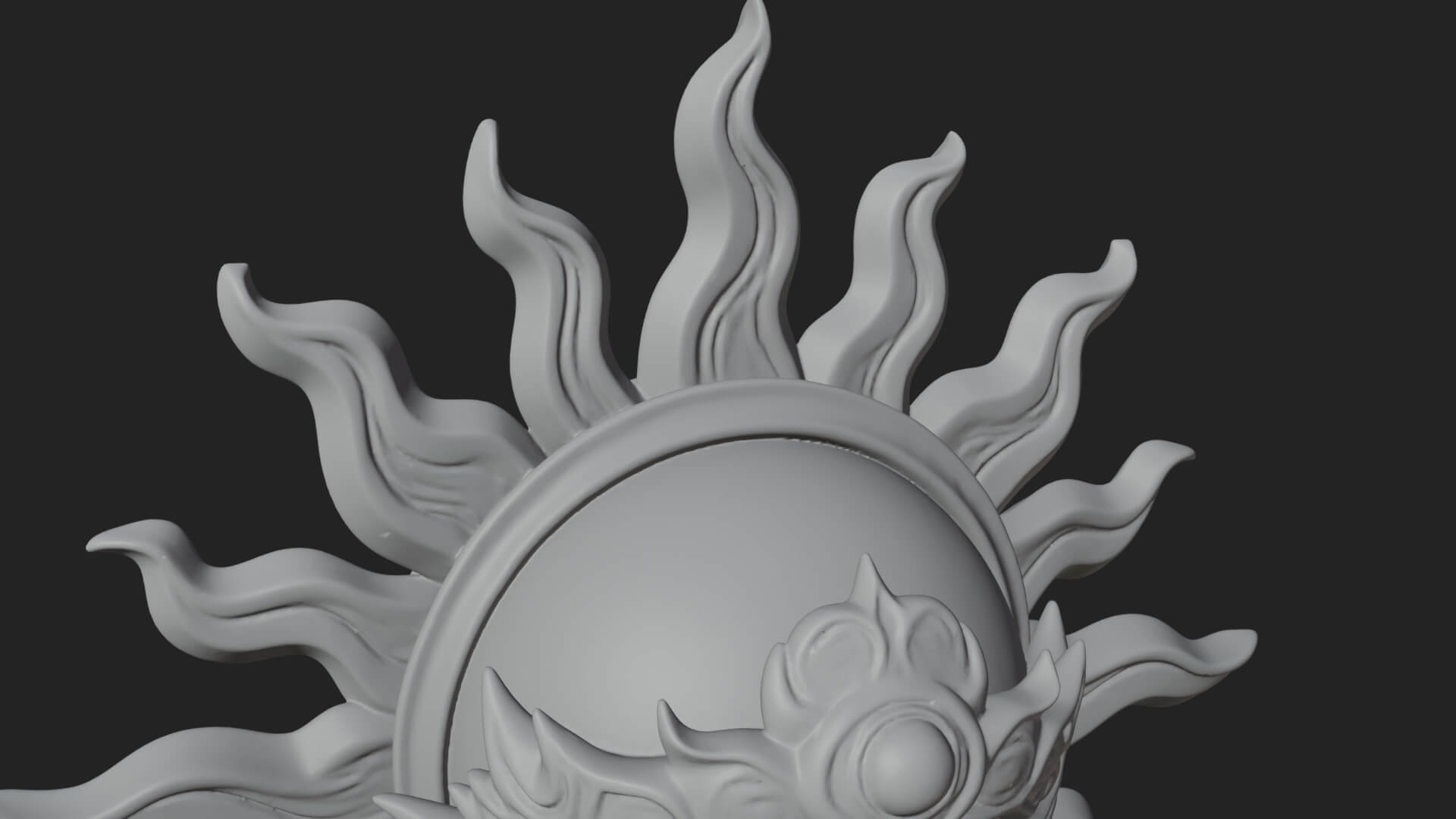 Sun Crowned God Statue Design 2 3D Print Model 3D Model