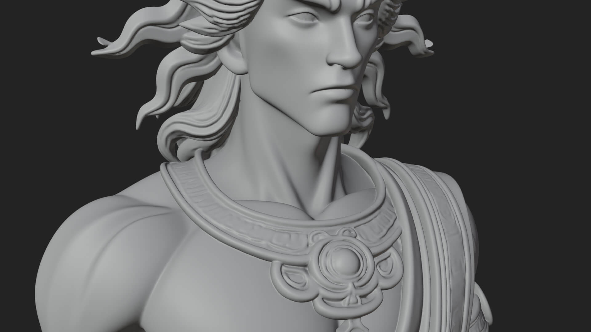 Sun Crowned God Statue Design 2 3D Print Model 3D Model