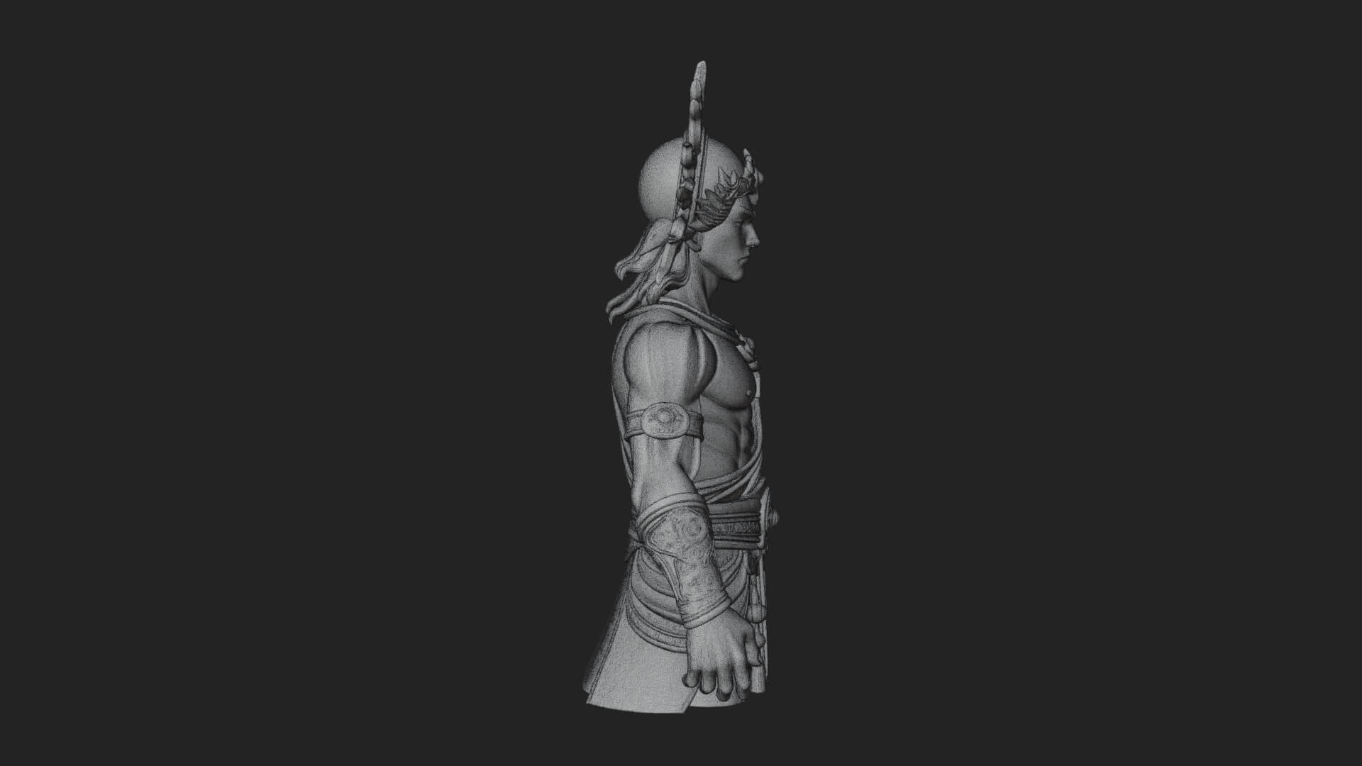 Sun Crowned God Statue Design 2 3D Print Model 3D Model