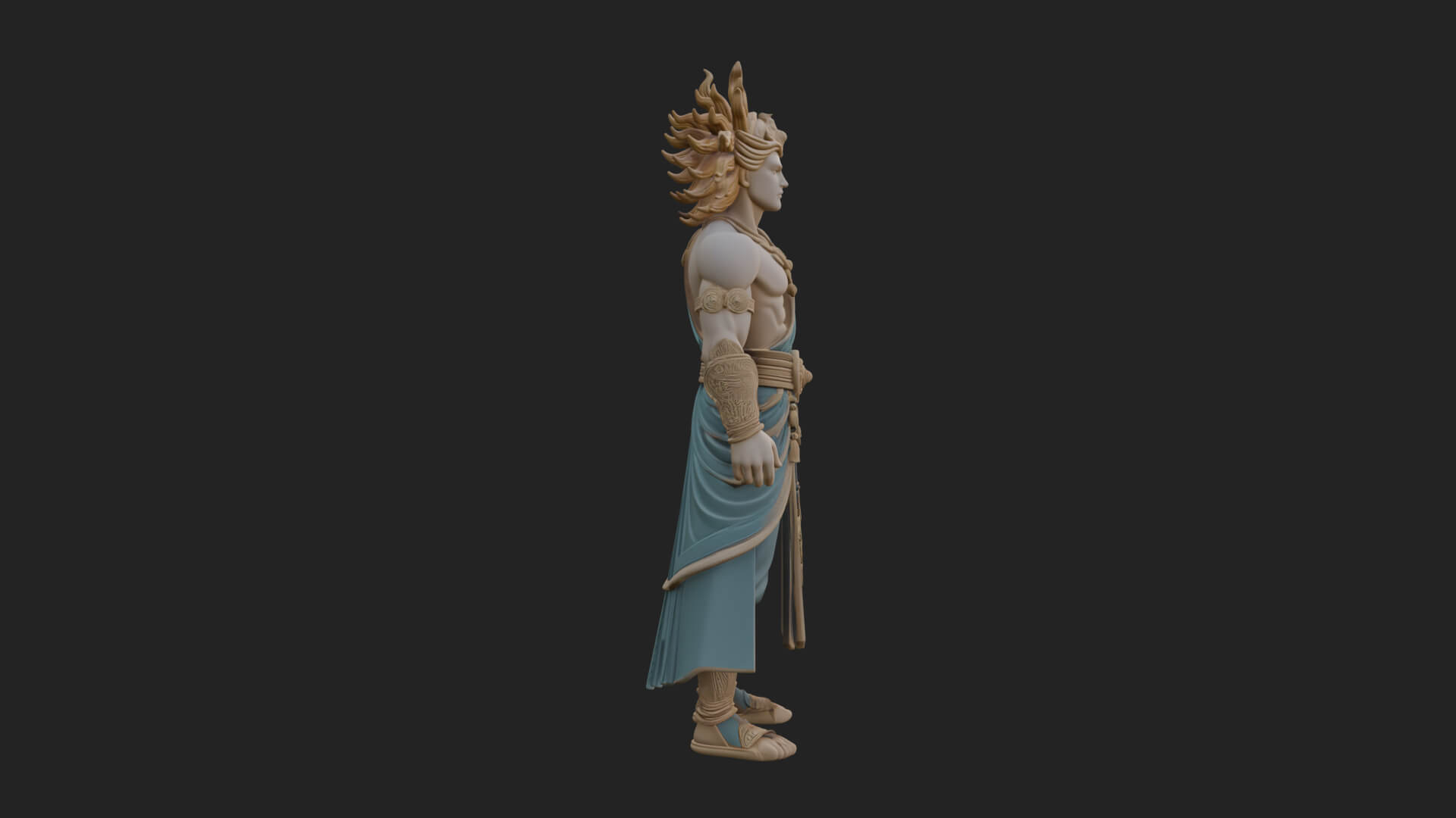 Sun Crowned God Statue Design 3 3D Print Model 3D Model