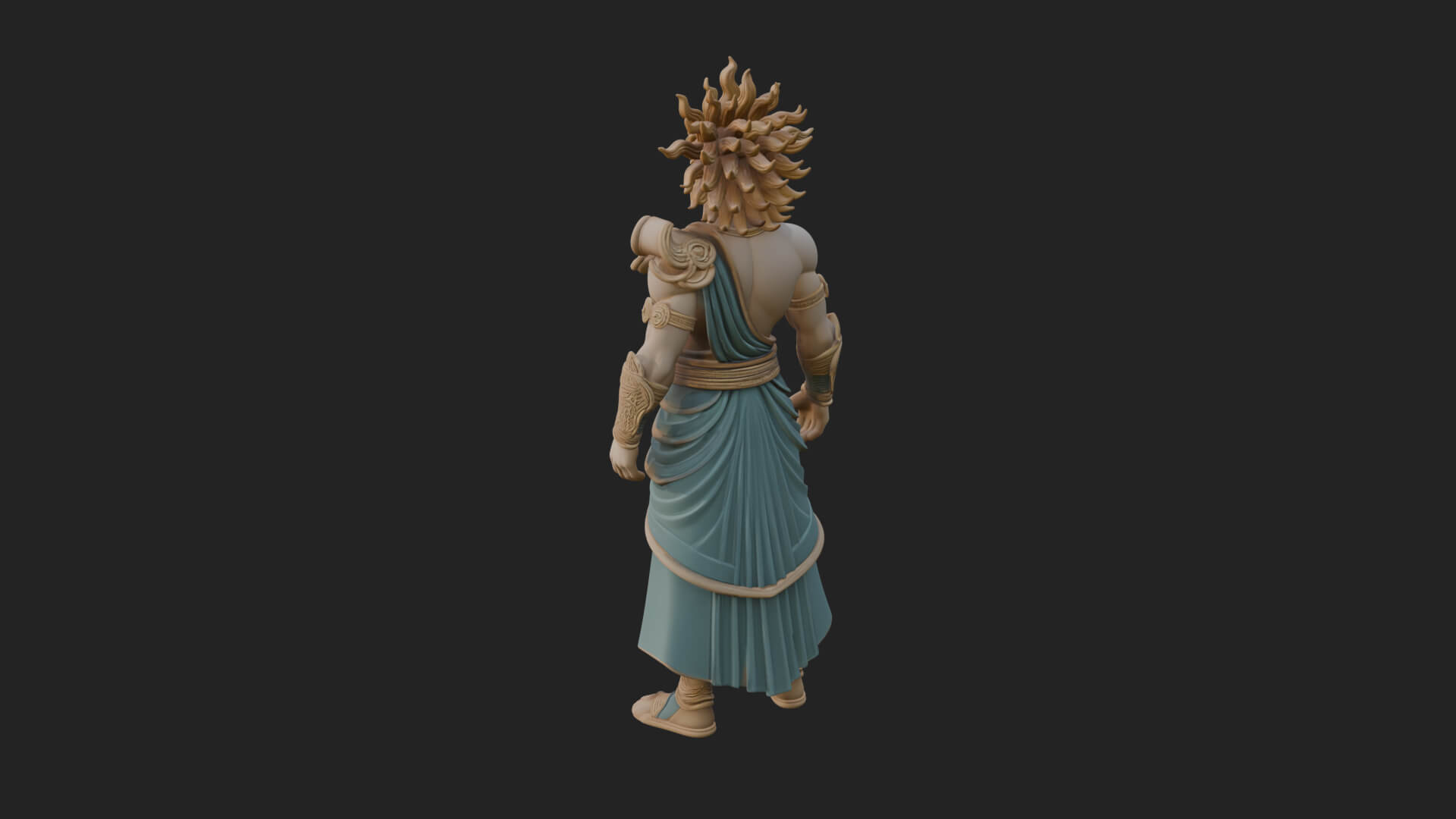 Sun Crowned God Statue Design 3 3D Print Model 3D Model