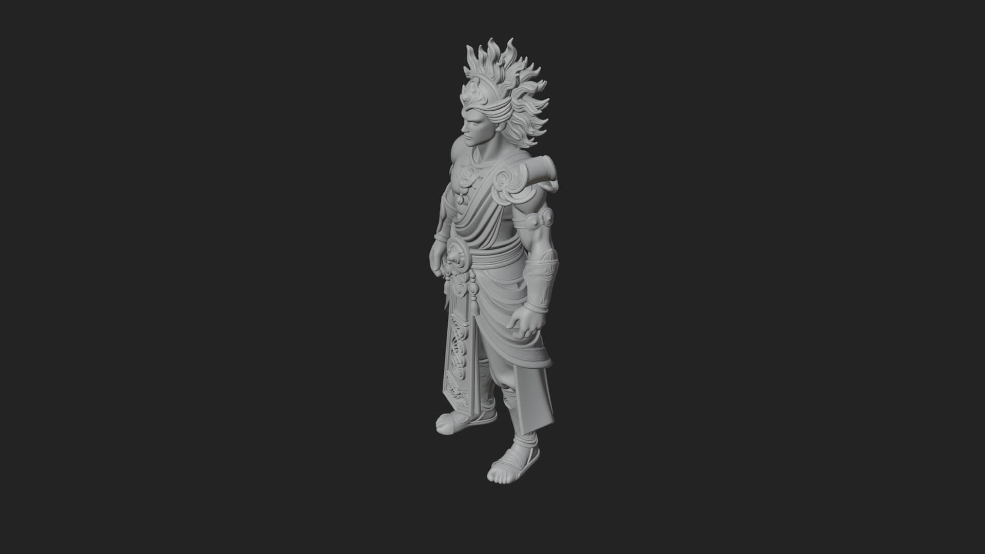 Sun Crowned God Statue Design 3 3D Print Model 3D Model