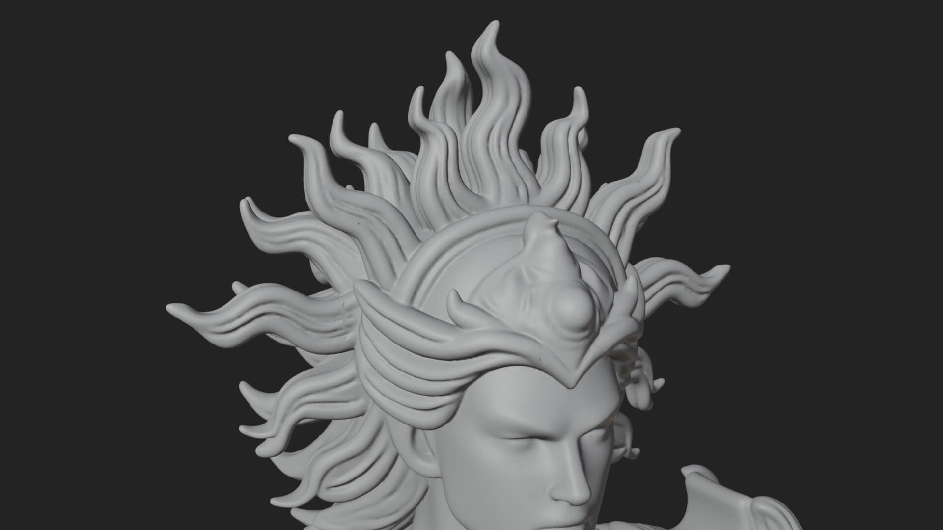 Sun Crowned God Statue Design 3 3D Print Model 3D Model