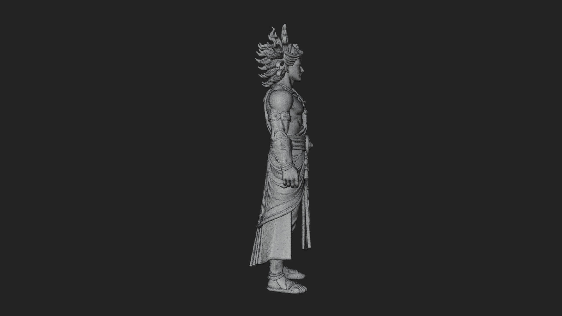 Sun Crowned God Statue Design 3 3D Print Model 3D Model