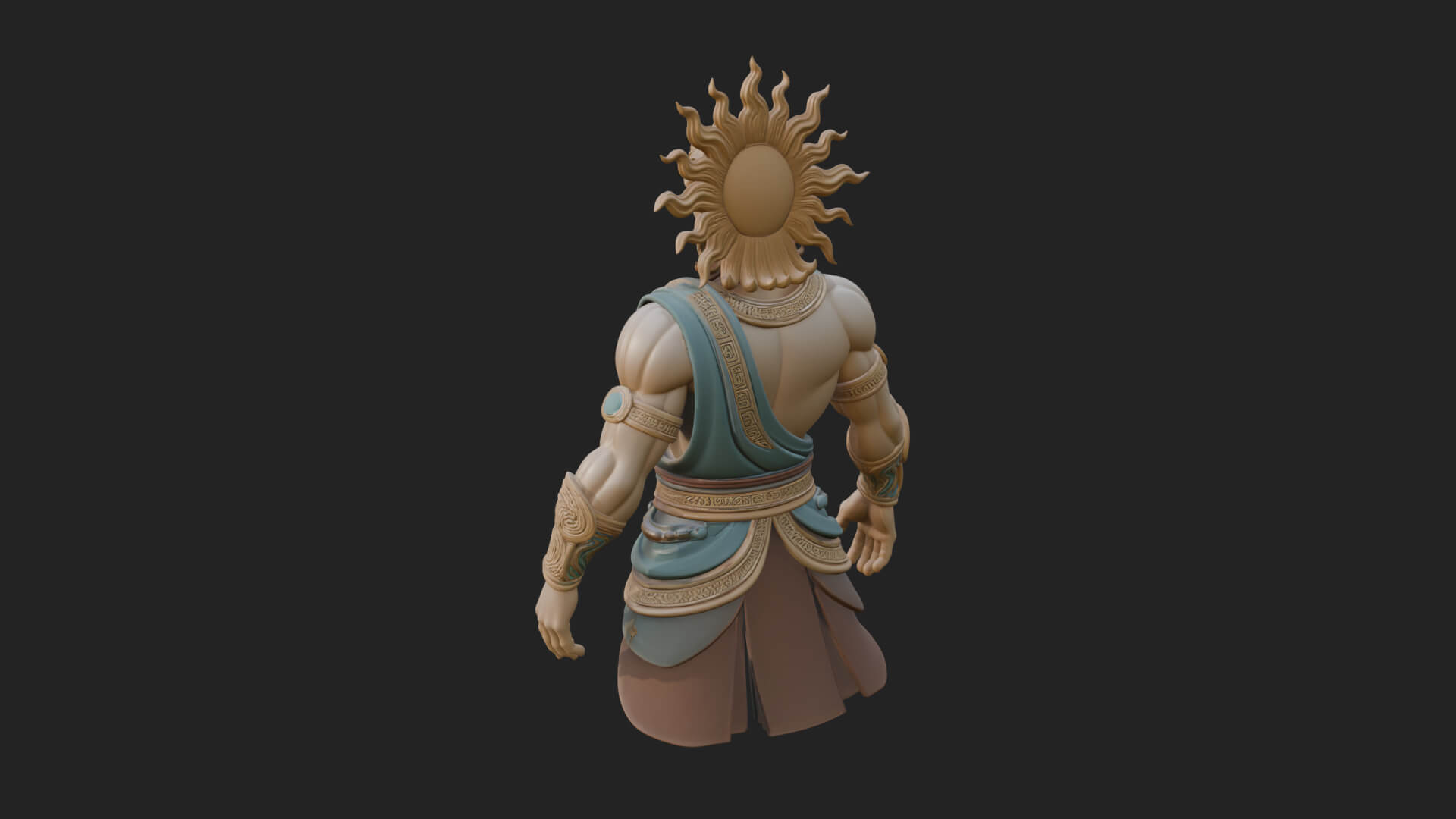 Sun Crowned God Statue Design 4 3D Print Model 3D Model