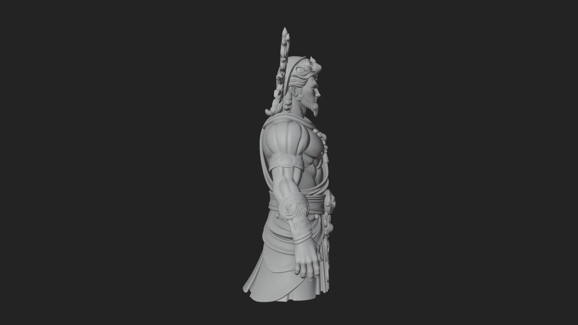 Sun Crowned God Statue Design 4 3D Print Model 3D Model