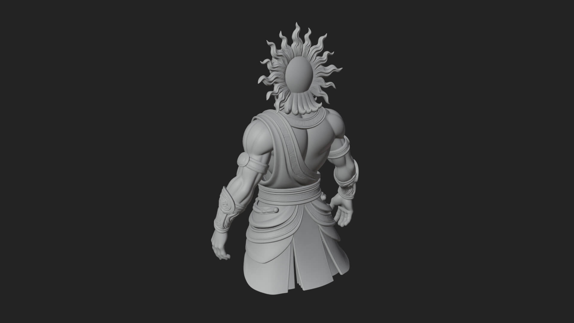Sun Crowned God Statue Design 4 3D Print Model 3D Model