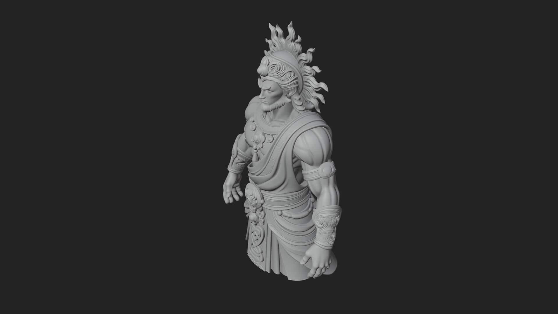 Sun Crowned God Statue Design 4 3D Print Model 3D Model