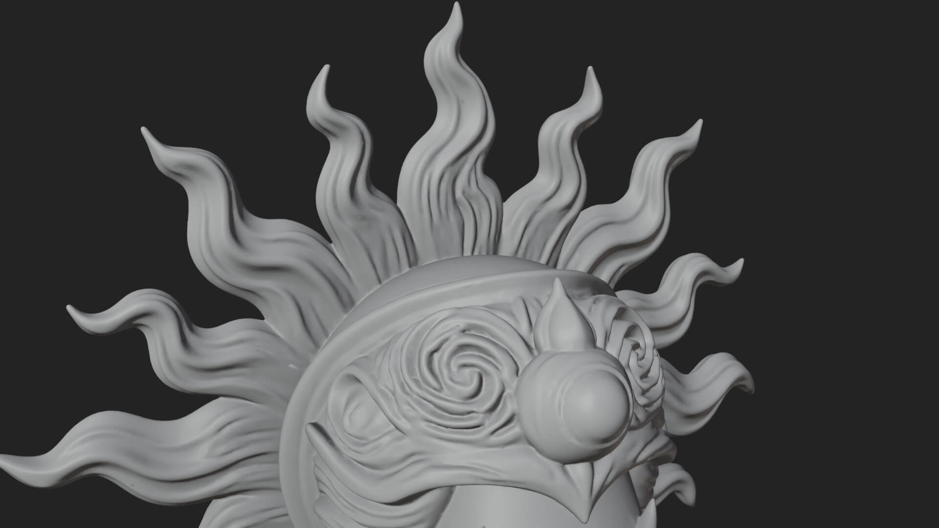 Sun Crowned God Statue Design 4 3D Print Model 3D Model