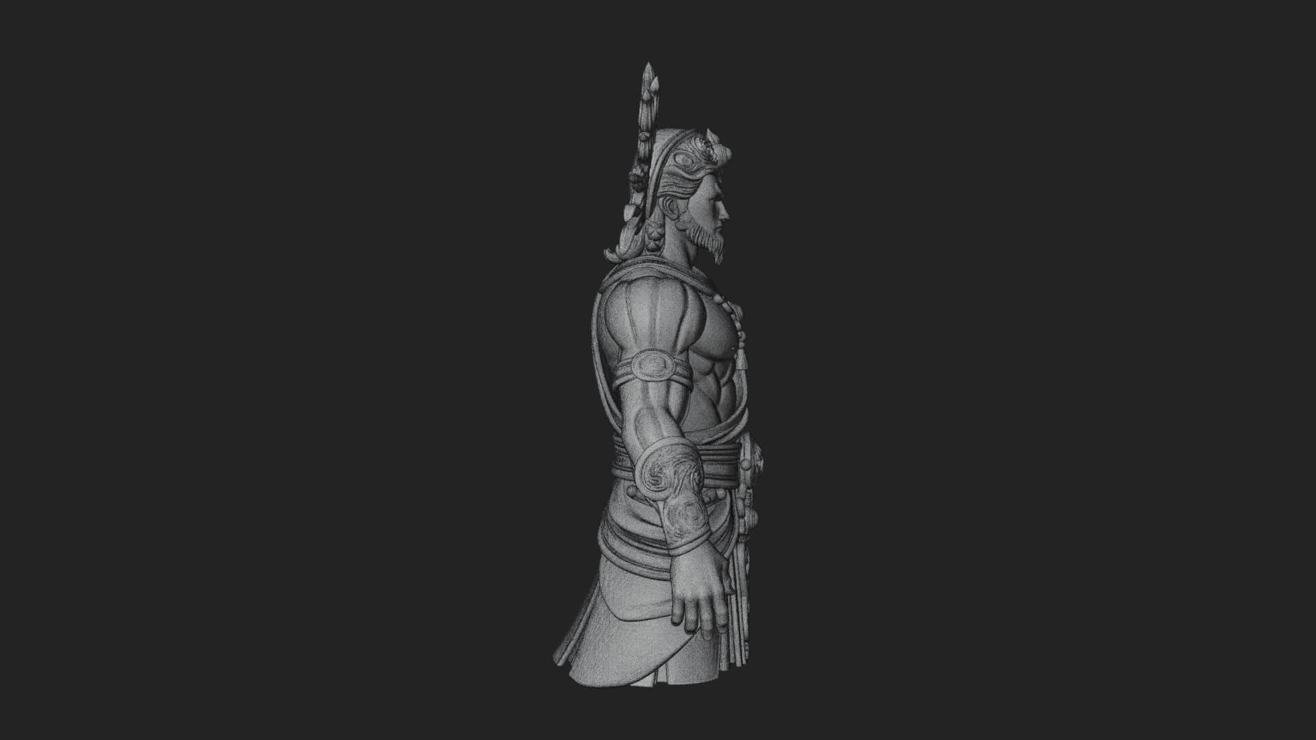 Sun Crowned God Statue Design 4 3D Print Model 3D Model