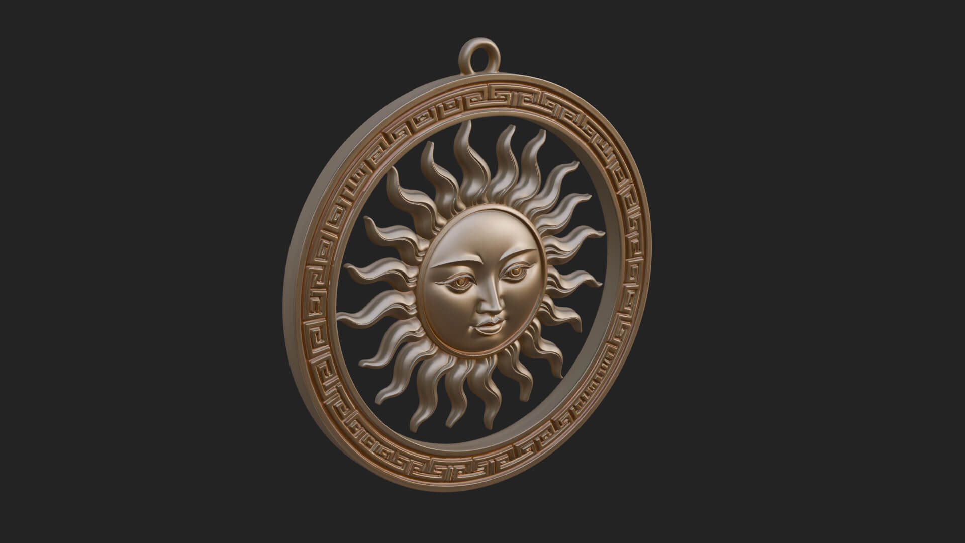 Sun Face Oval Relief Plaque Design 3 3D Print Model 3D Model