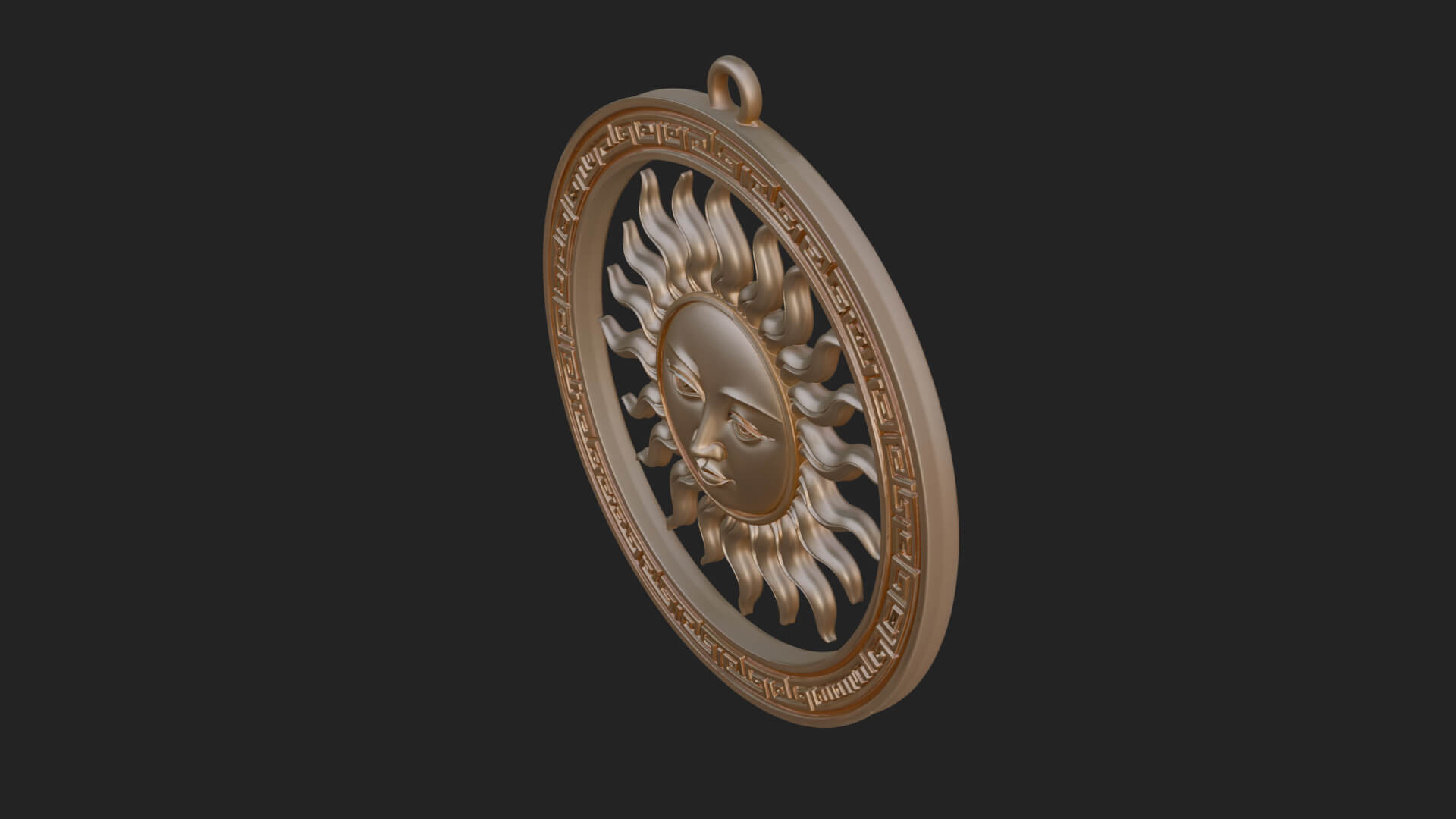 Sun Face Oval Relief Plaque Design 3 3D Print Model 3D Model