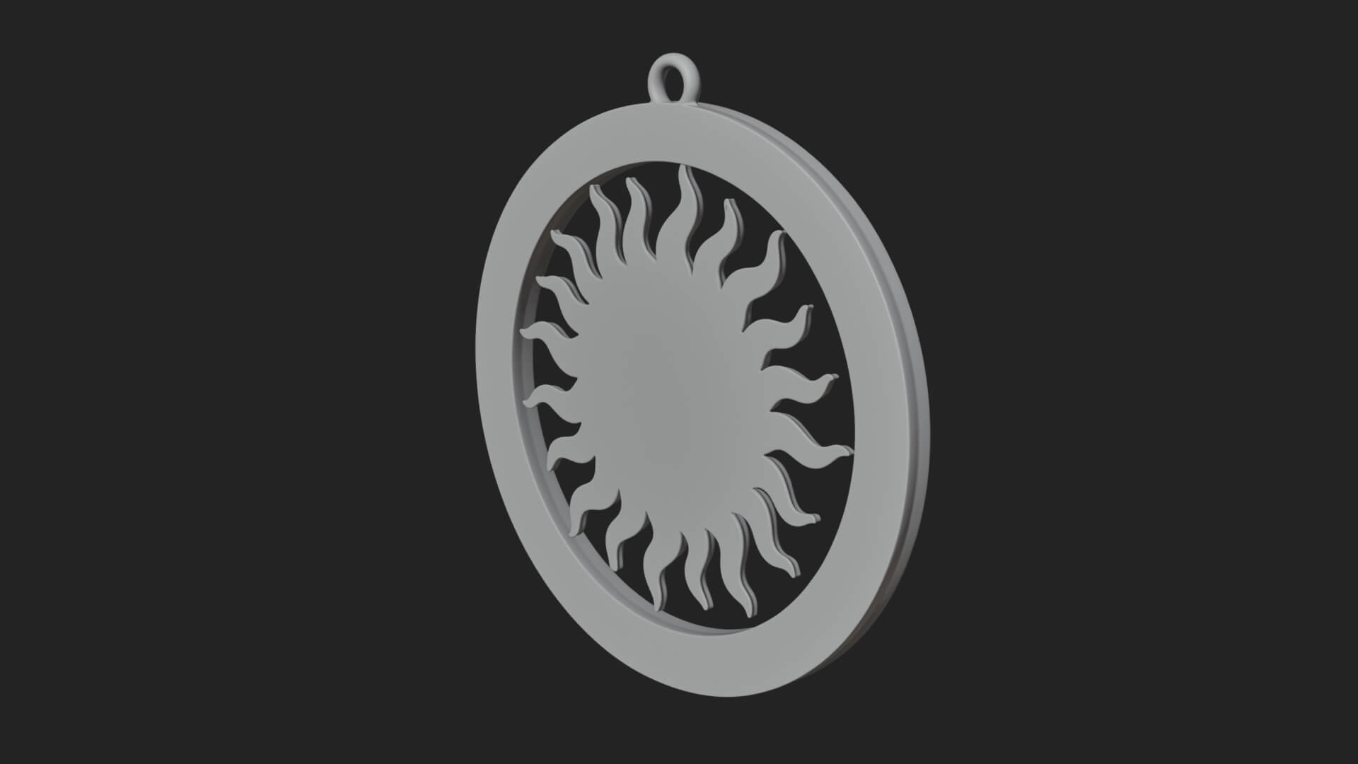 Sun Face Oval Relief Plaque Design 3 3D Print Model 3D Model