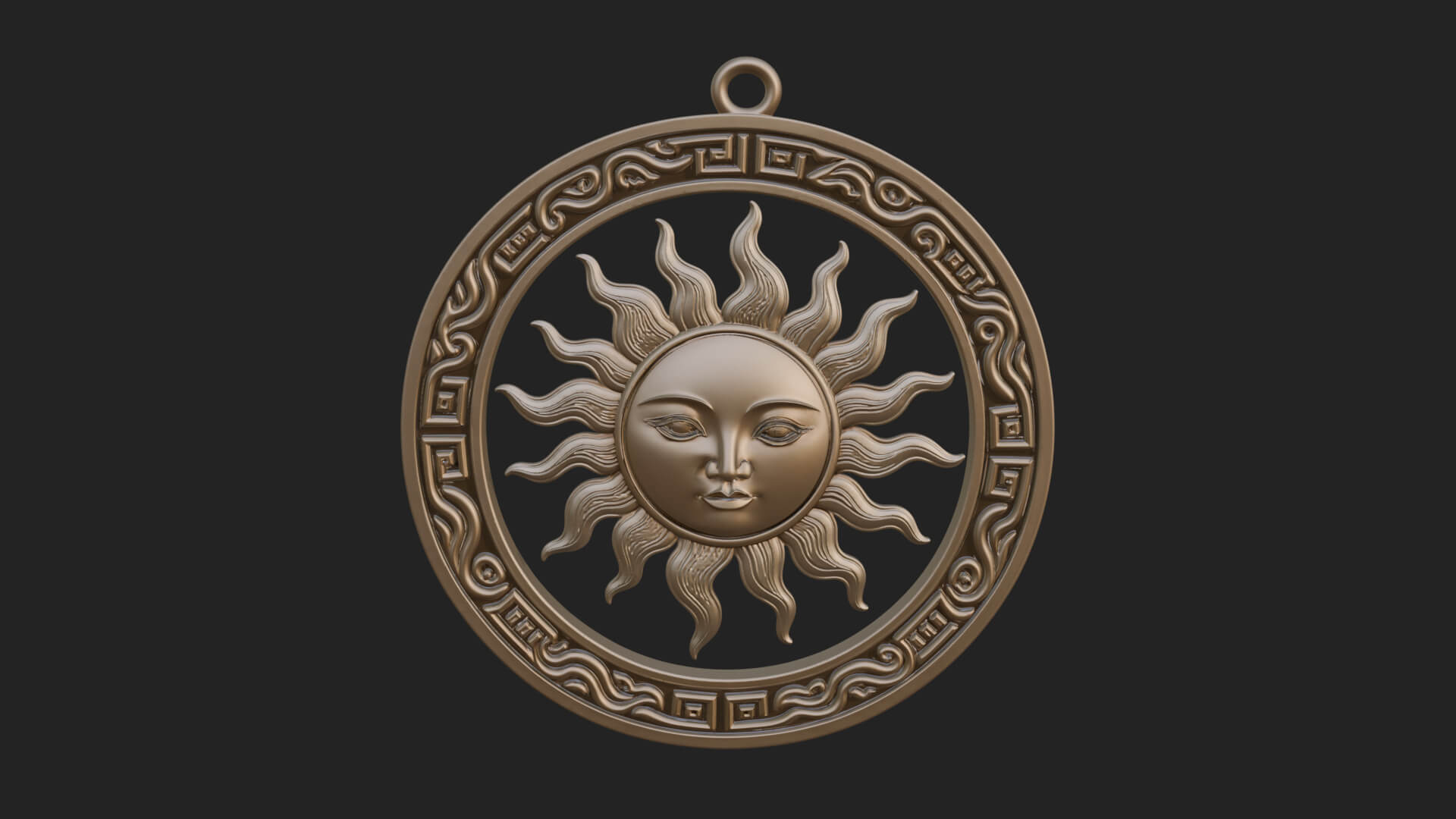 Sun Face Oval Relief Plaque Design 4 3D Print Model 3D Model