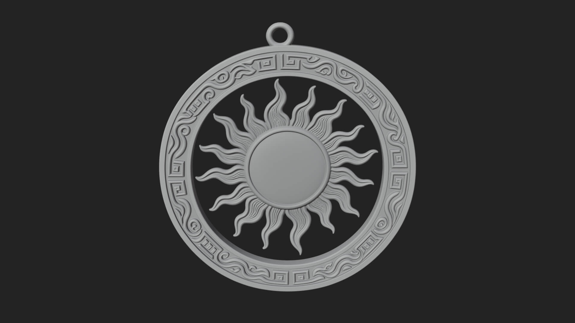 Sun Face Oval Relief Plaque Design 4 3D Print Model 3D Model