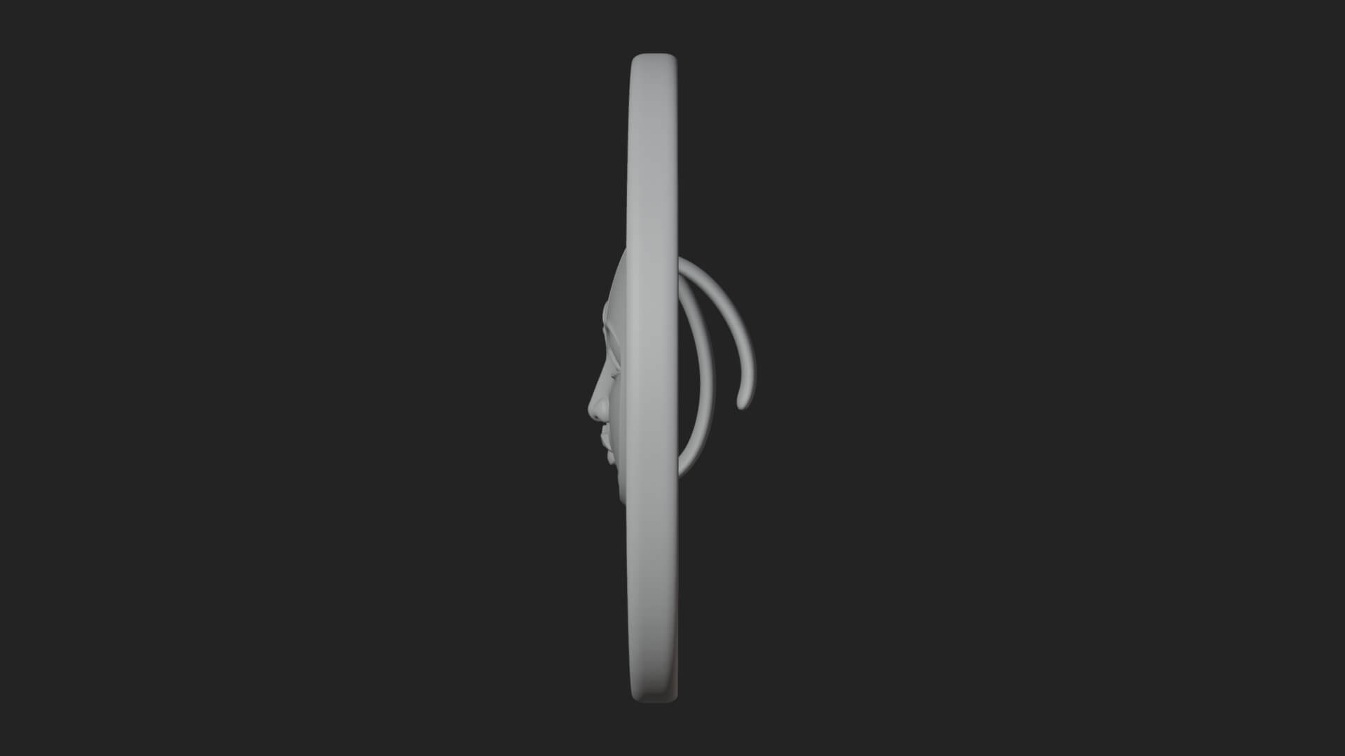 Sun Moon Split Face Plaque Design 3 3D Print Model 3D Model