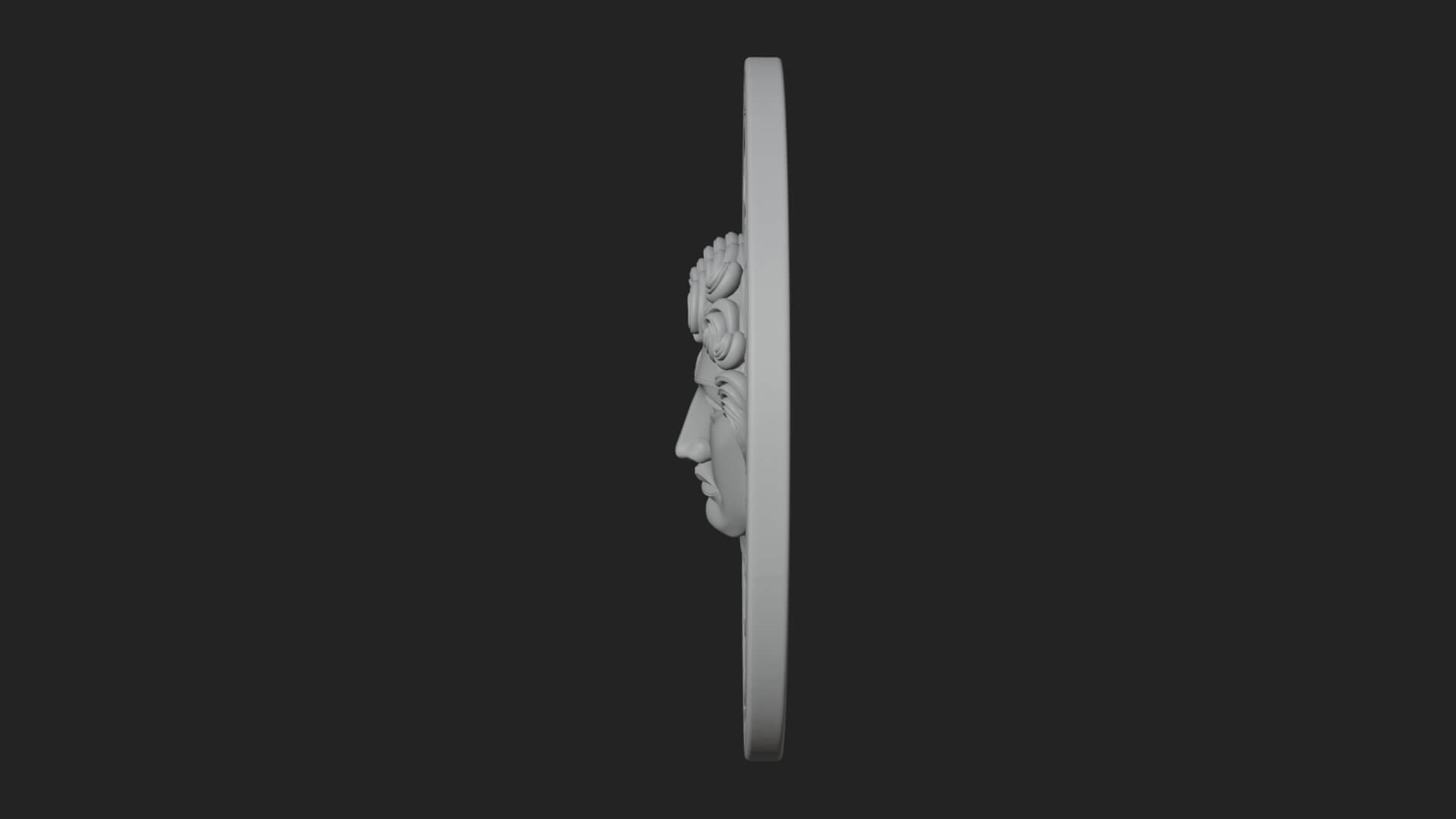 Sun Ray God Oval Relief Plaque Design 1 3D Print Model 3D Model