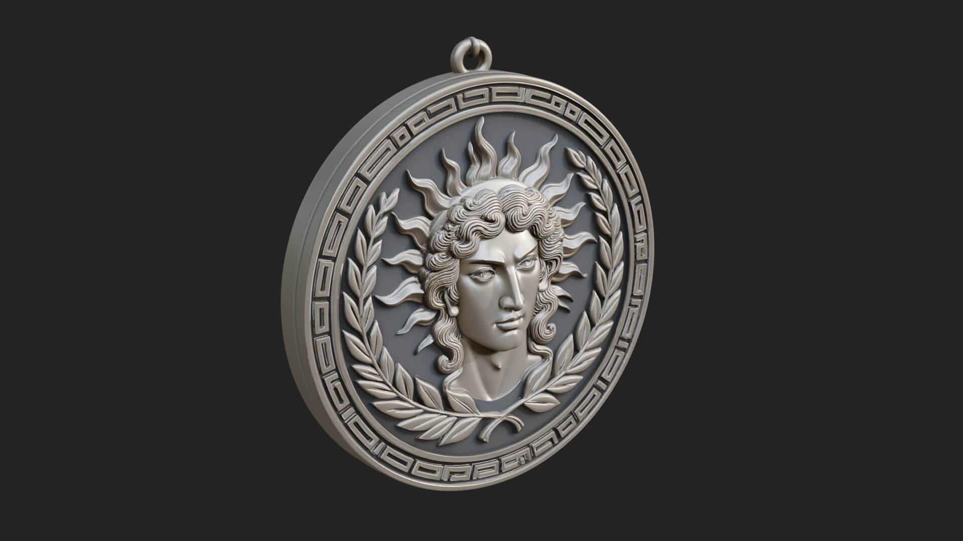 Sun Ray God Oval Relief Plaque Design 4 3D Print Model 3D Model