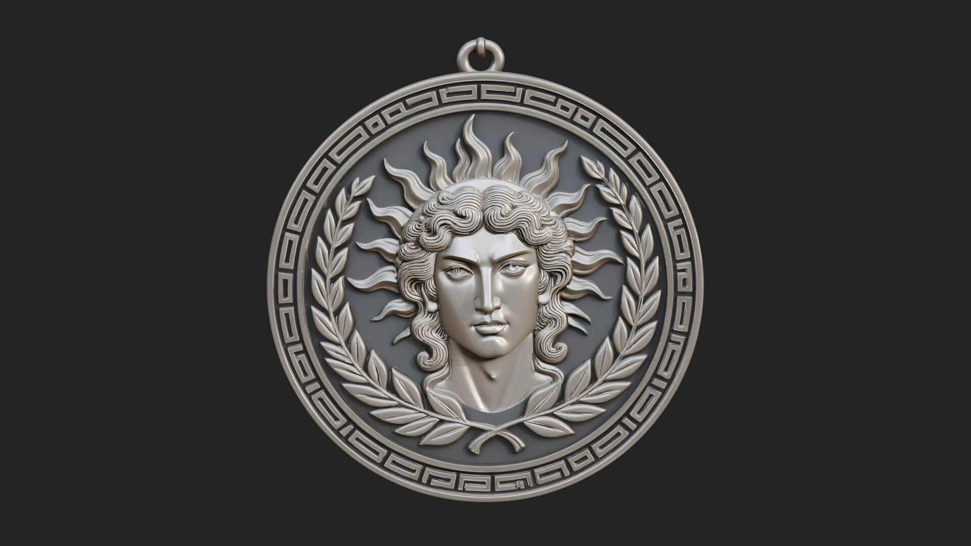 Sun Ray God Oval Relief Plaque Design 4 3D Print Model 3D Model