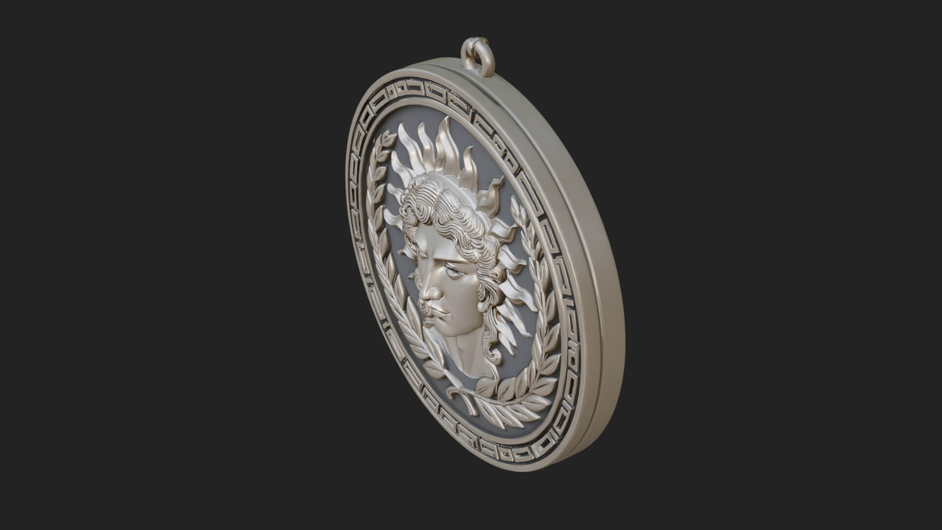 Sun Ray God Oval Relief Plaque Design 4 3D Print Model 3D Model